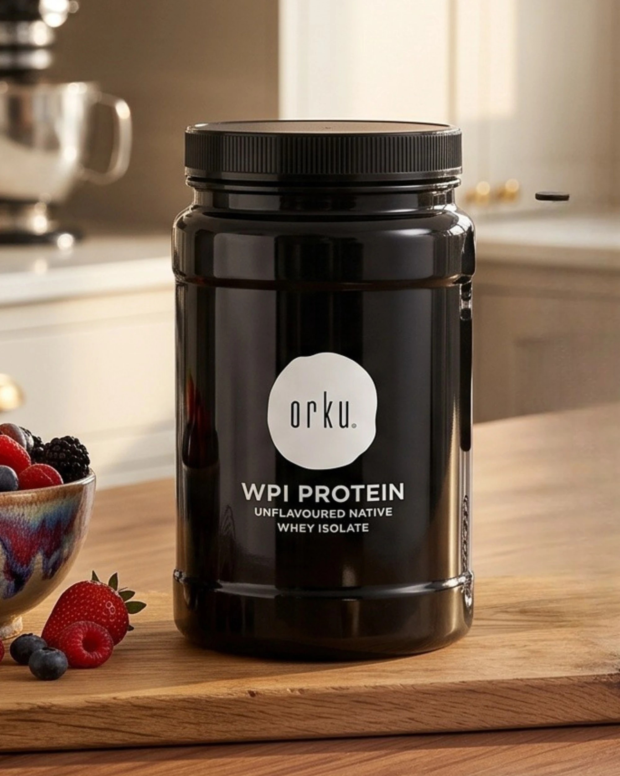 2 Orku 1Kg Whey Protein Isolate Powder WPI 90% Unflavoured Native Jar, 2 of 4