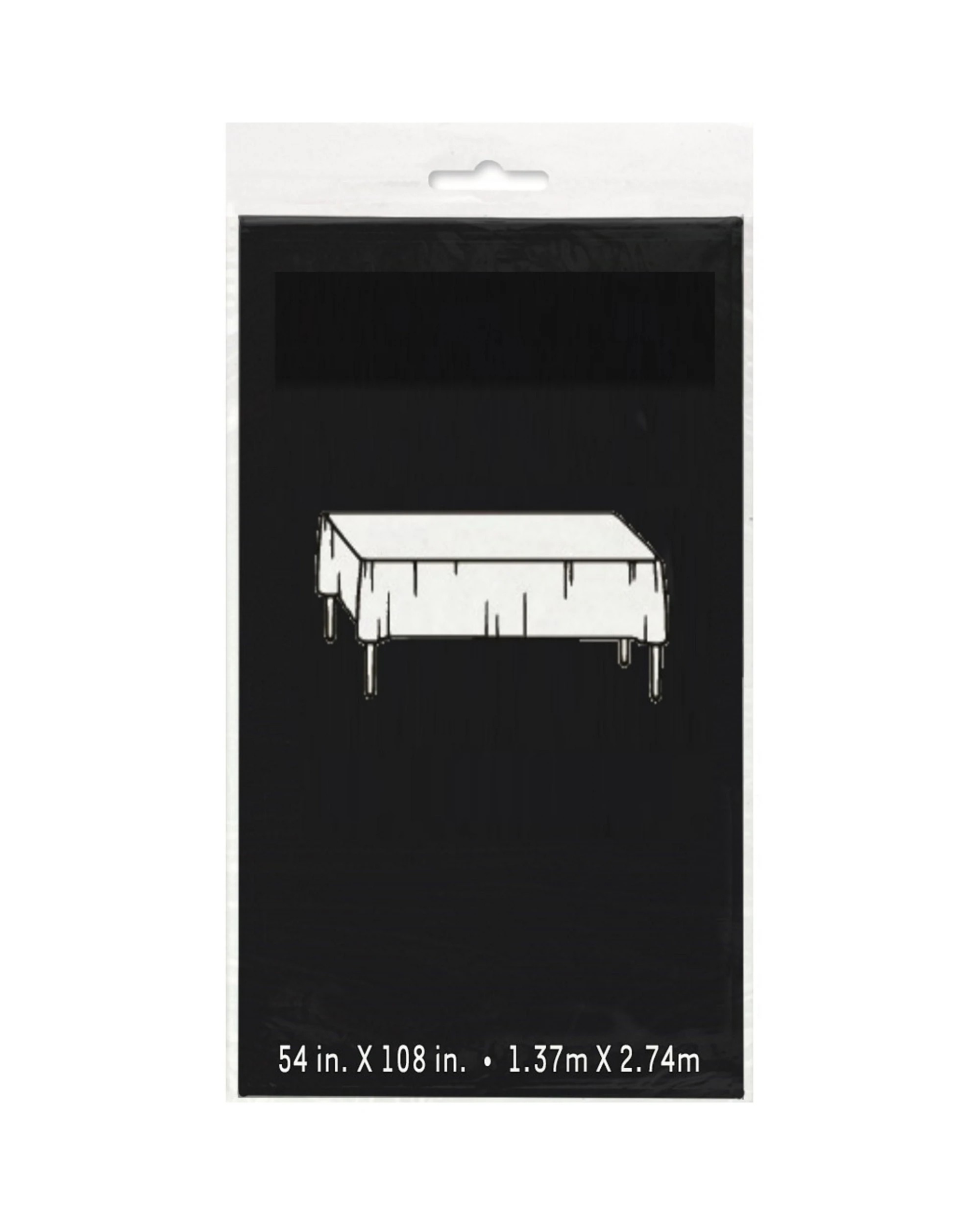 2 Unique Black Rectangular Plastic Tablecloth - Black, 2 of 2