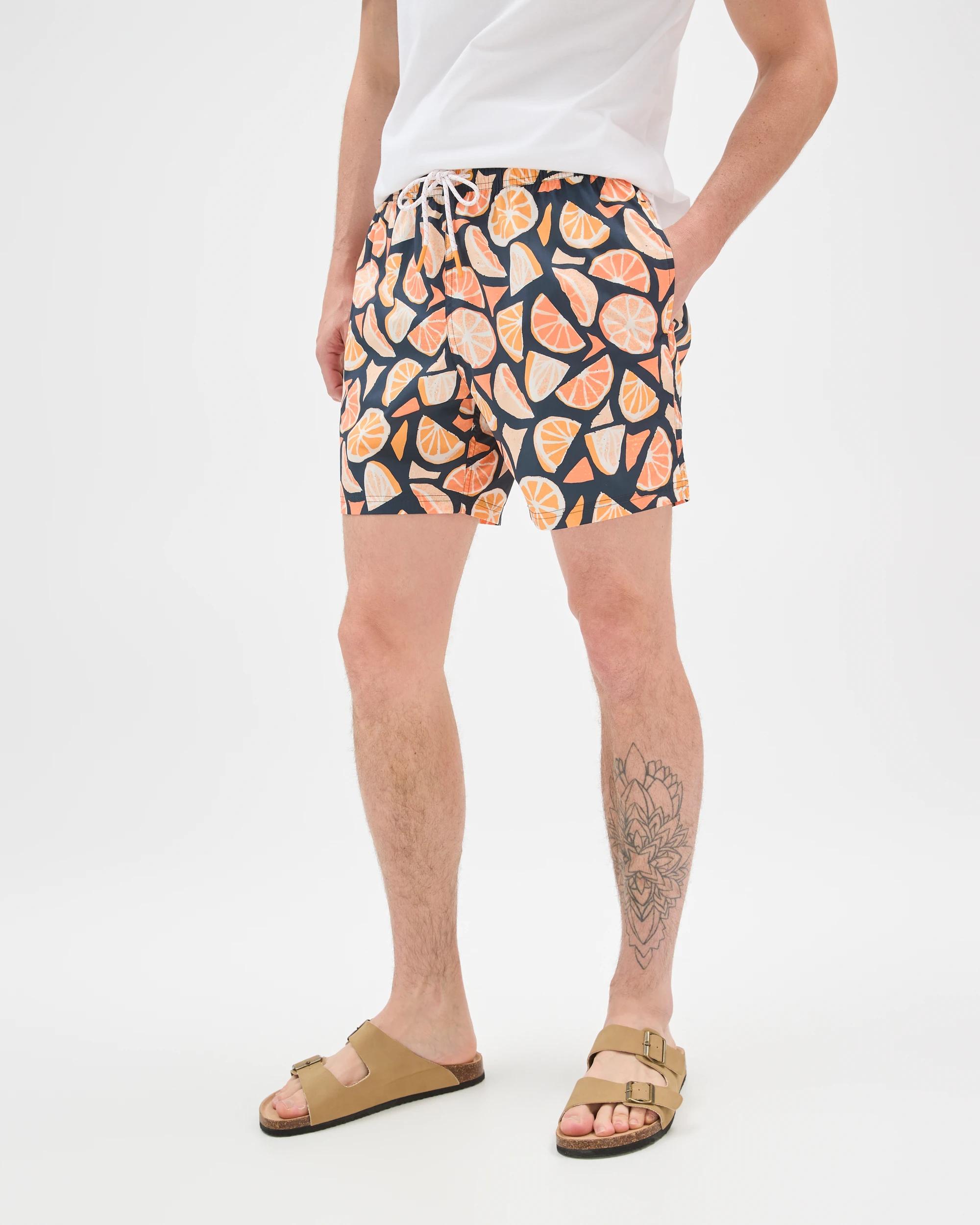 4 Target Man Family Matching Short Leg Volley Swim Bondi Shorts ORANGES, 4 of 6