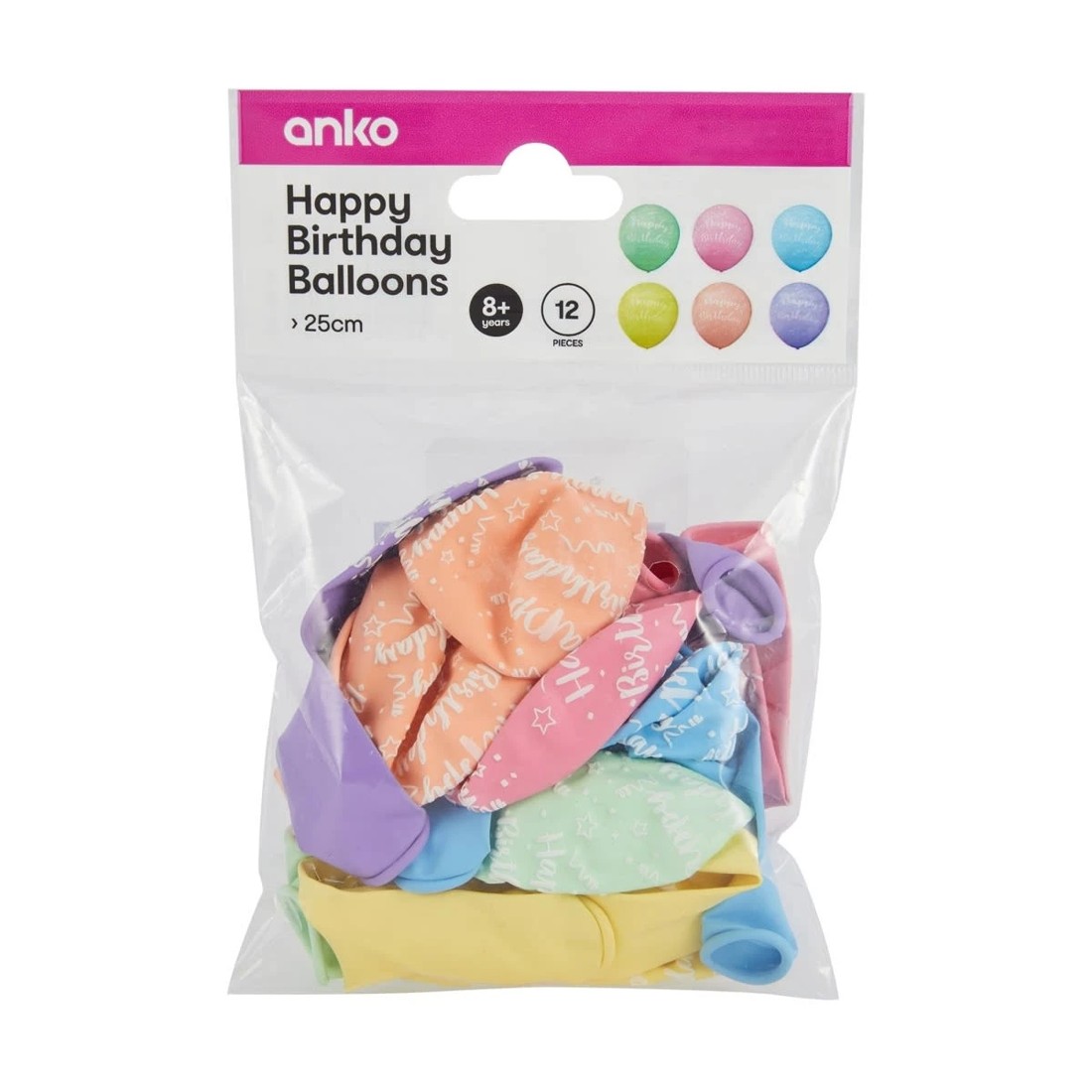 3 12 Piece Happy Birthday Balloons, 3 of 3