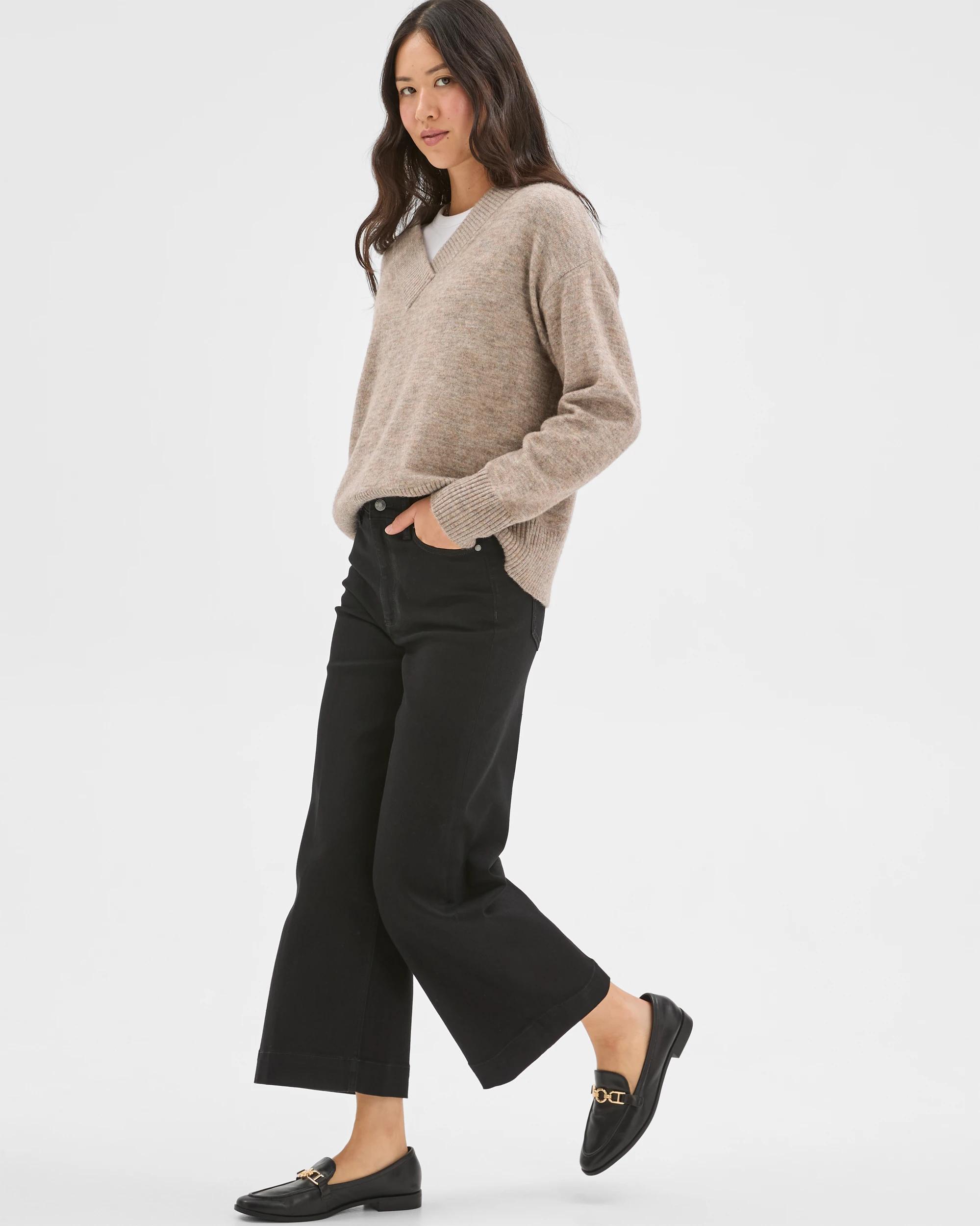 3 Target Denim Kelsey Crop Length Wide Leg Denim Jeans BLACK, 3 of 7