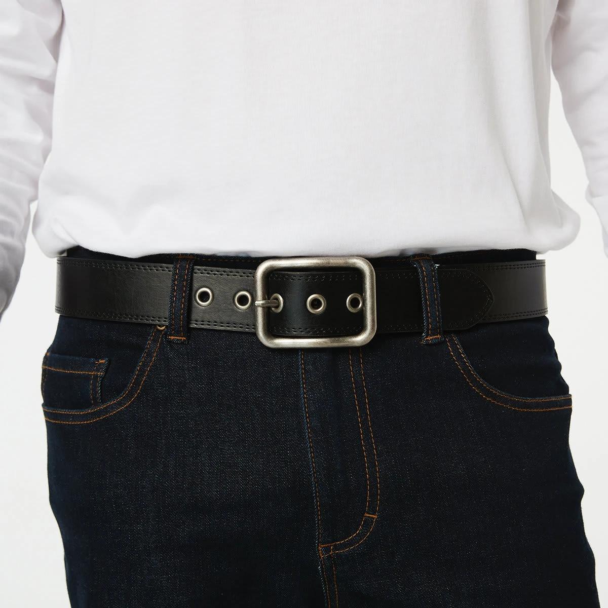 2 Workwear Heavy Duty Reversible Work Belt BLACK, 2 of 4