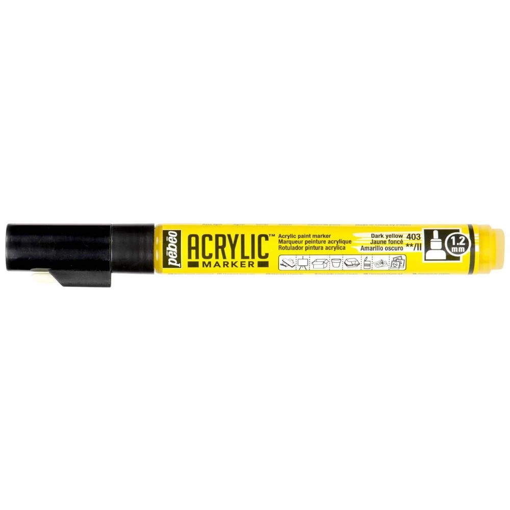 1 Pebeo Acrylic Paint Marker 1.2mm Precious Yellow, 1 of 3