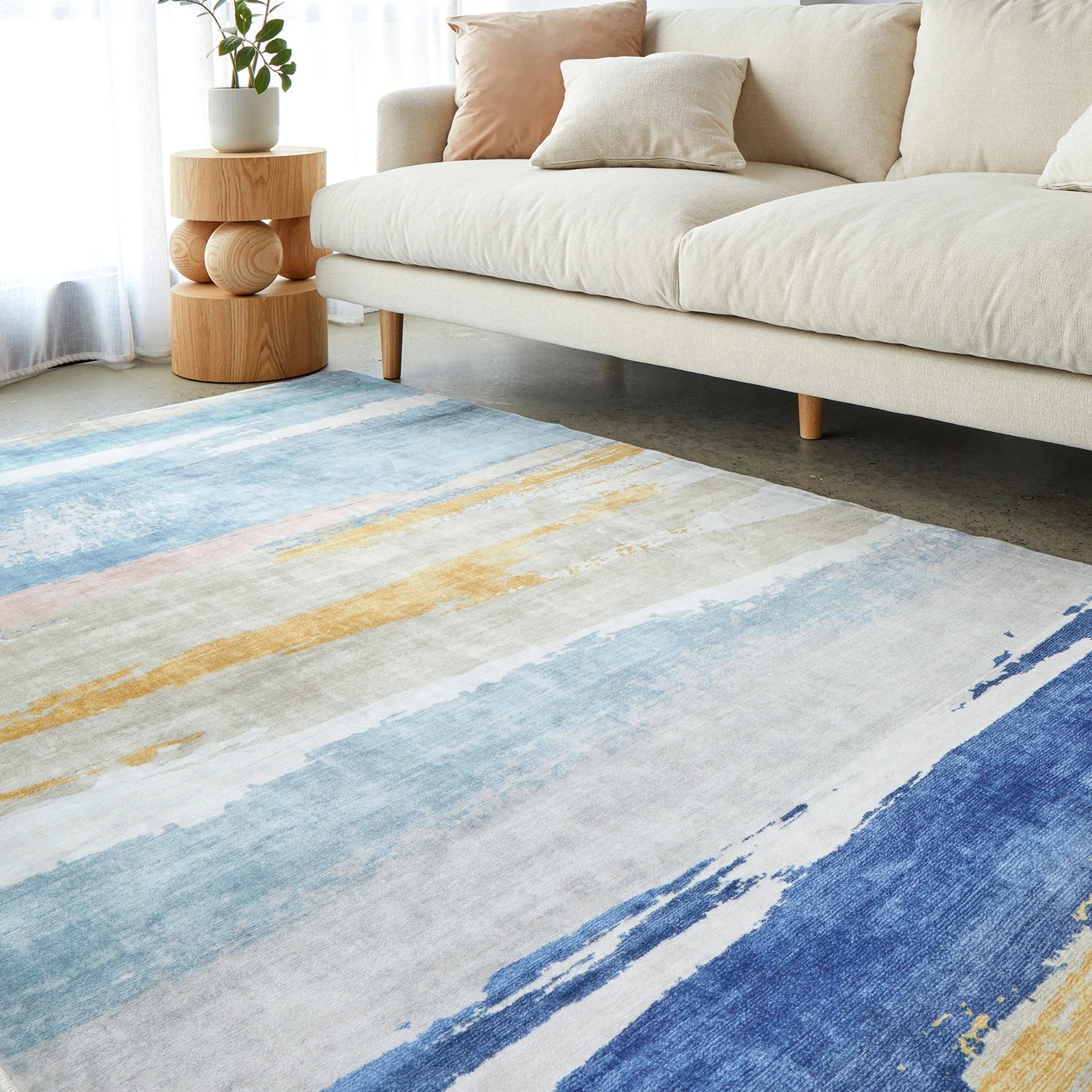 1 Common Ground Rugs Vitality Tyler Machine Washable 220x150cm - Medium Floor Rug - Silver - Multi, 1 of 9