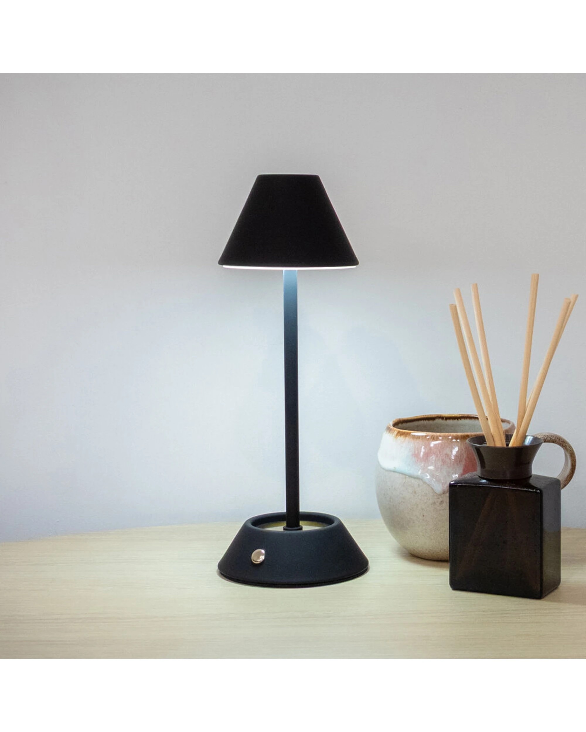 7 BOYLE Rechargeable LED Table Lamp Cone Shade Adjustable Lighting Battery - Black, 7 of 8