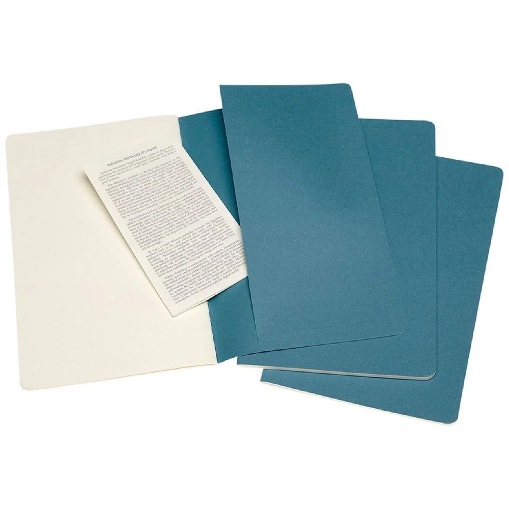 5 Moleskine Cahier Plain Notebook Blue 3 Pack, 5 of 5