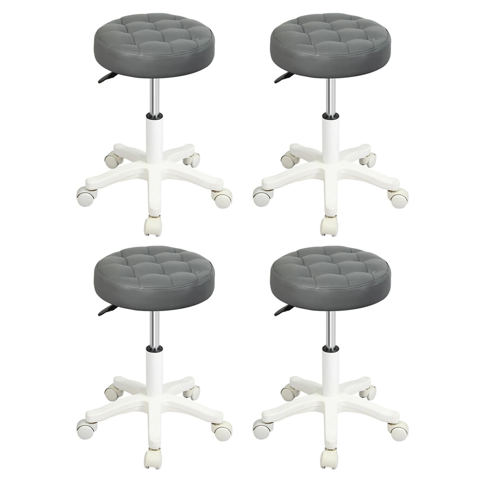 1 Levede 4x Swivel Bar Stools  Adjustable Height - Grey, 1 of 9