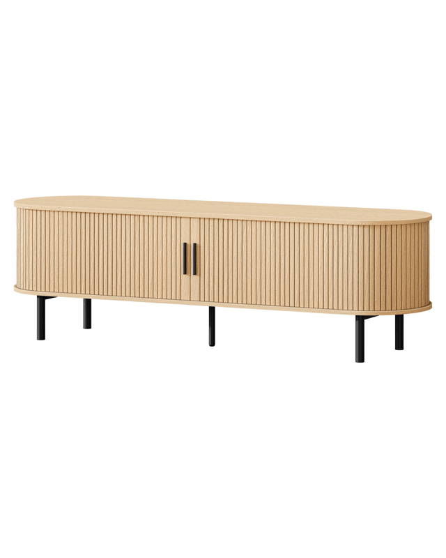 Alfordson TV Cabinet 160cm Entertainment Unit Stand Tambour Sliding Doors  -