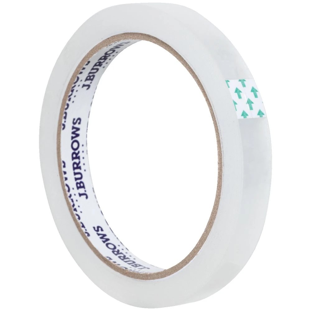 2 J.Burrows Clear Tape Roll 12mmX50m 12 Pack, 2 of 2
