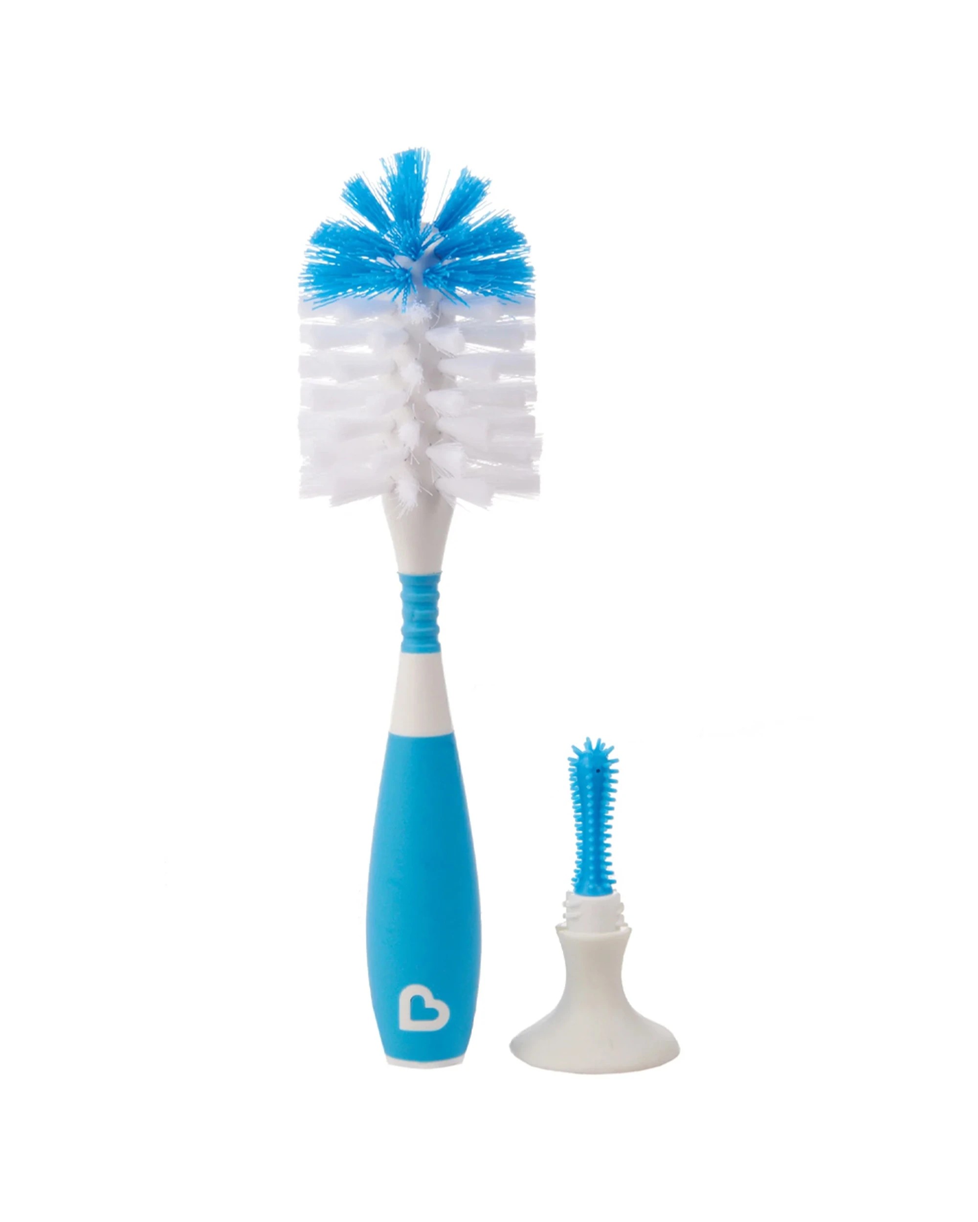 1 Munchkin Bristle Bottle Brush With Stand Suction Cup Base Nipple Brush - Assorted, 1 of 3