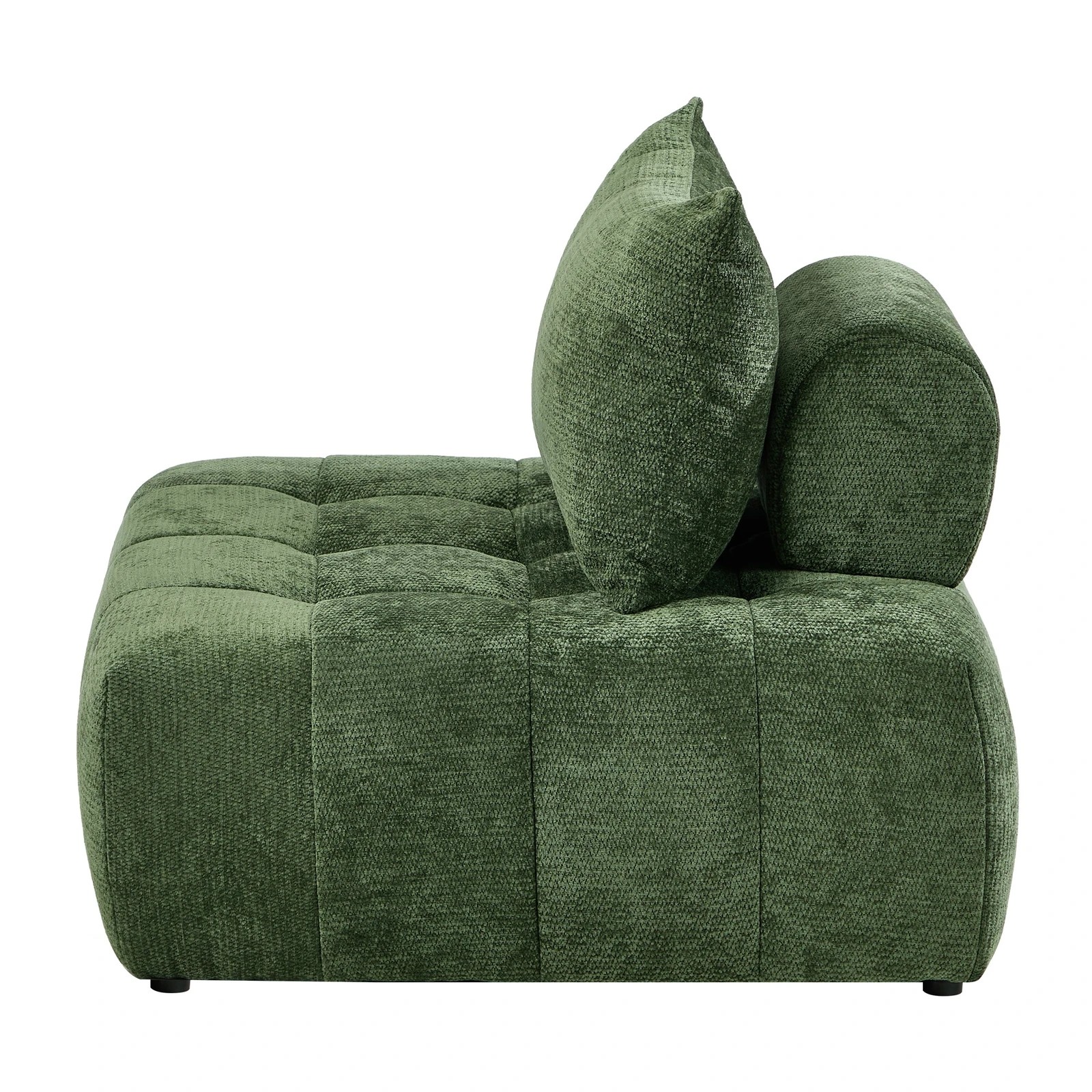 9 Oikiture 4x Chenille Modular Sofa Floor Lounge Chair w/Pillow TOFU Armless Chairs - Green, 9 of 9