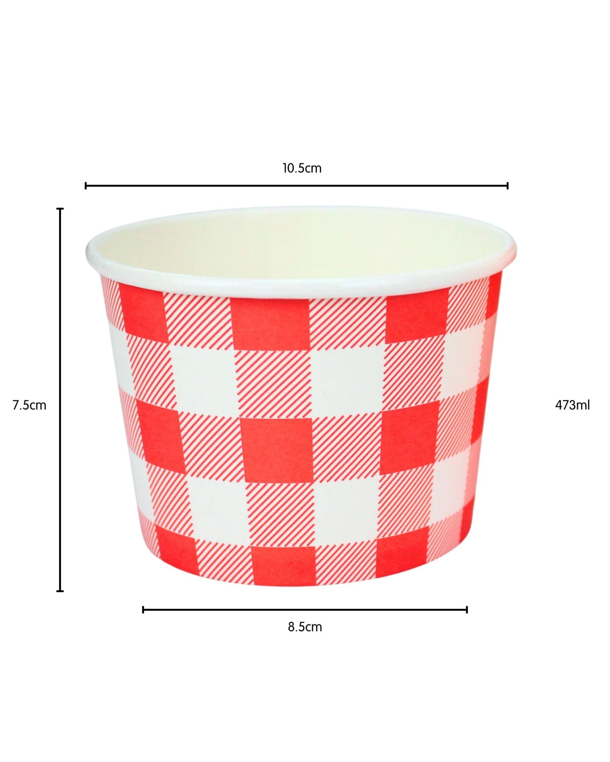 2 Party Maker Bright Gingham Paper Treat Cups Pack of 10 - Red, 2 of 3