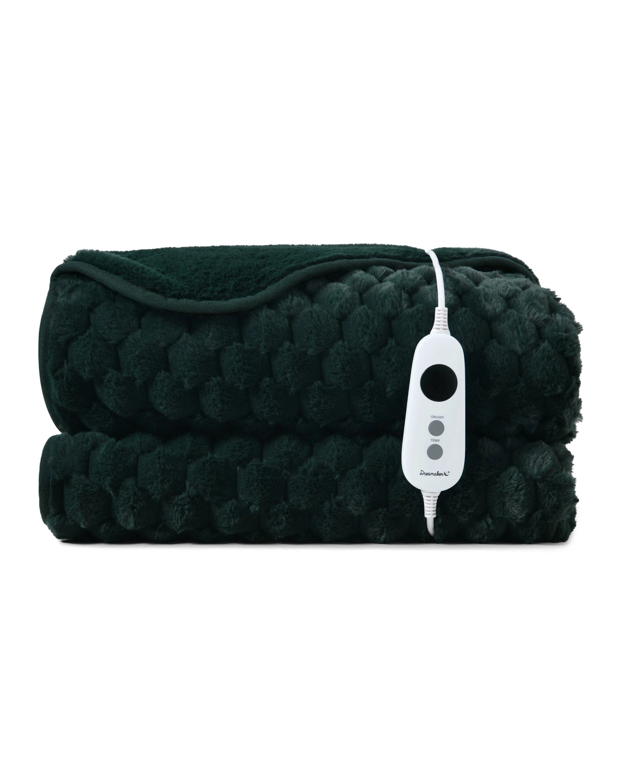 2 Dreamaker Emmett Textured Faux Fur Heated Throw 180x200cm - Deep Teal, 2 of 9
