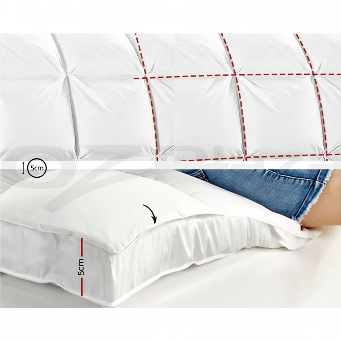 6 Giselle Bedding Mattress Topper Pillowtop Bamboo Double Memory Foam Pressure Relief Breathable Cooling - White, 6 of 8