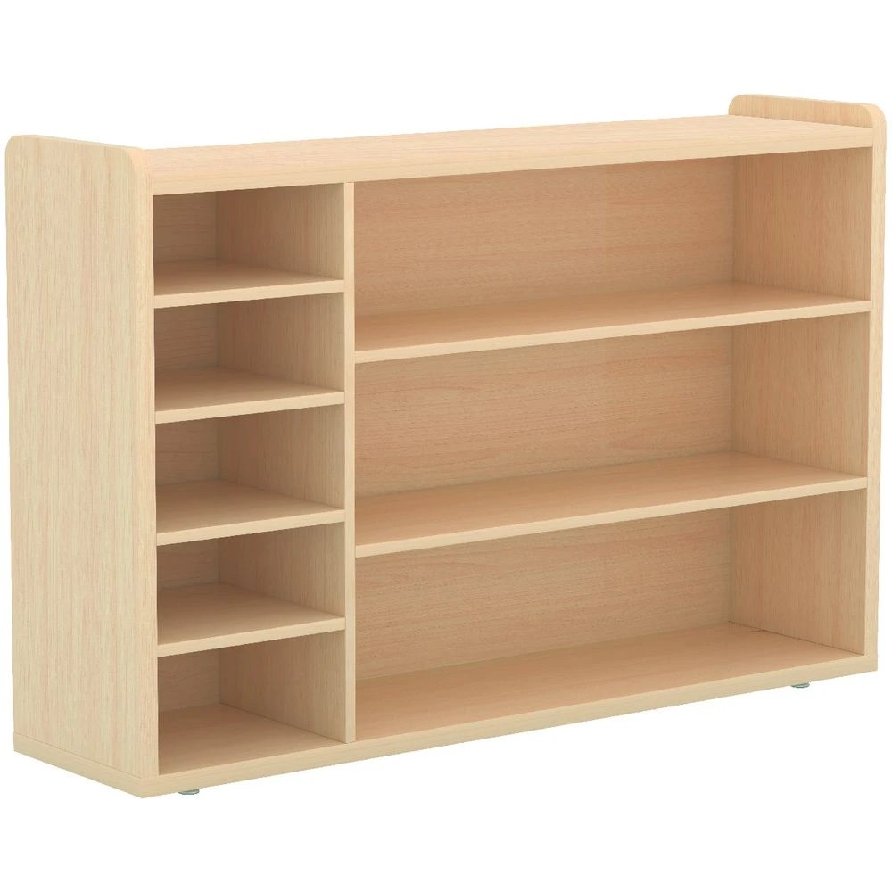 2 Young Kids Educational 8 Shelf Mobile Storage Unit Oak Kids Storage & Furniture, 2 of 4