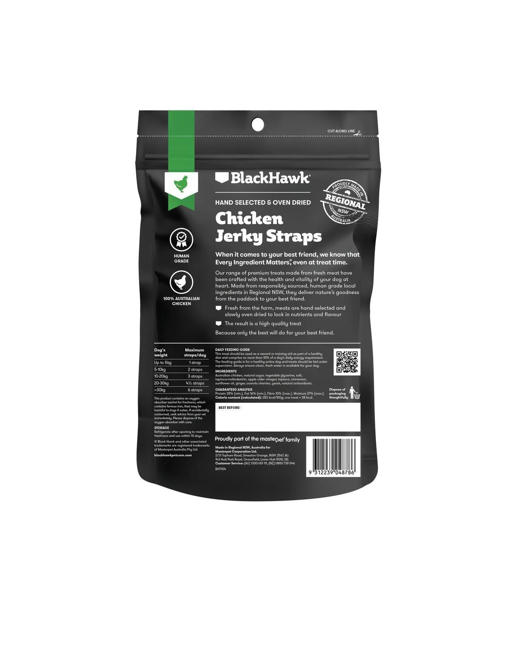 2 Black Hawk Chicken Jerky Straps Natural Dog Treats 100g, 2 of 4