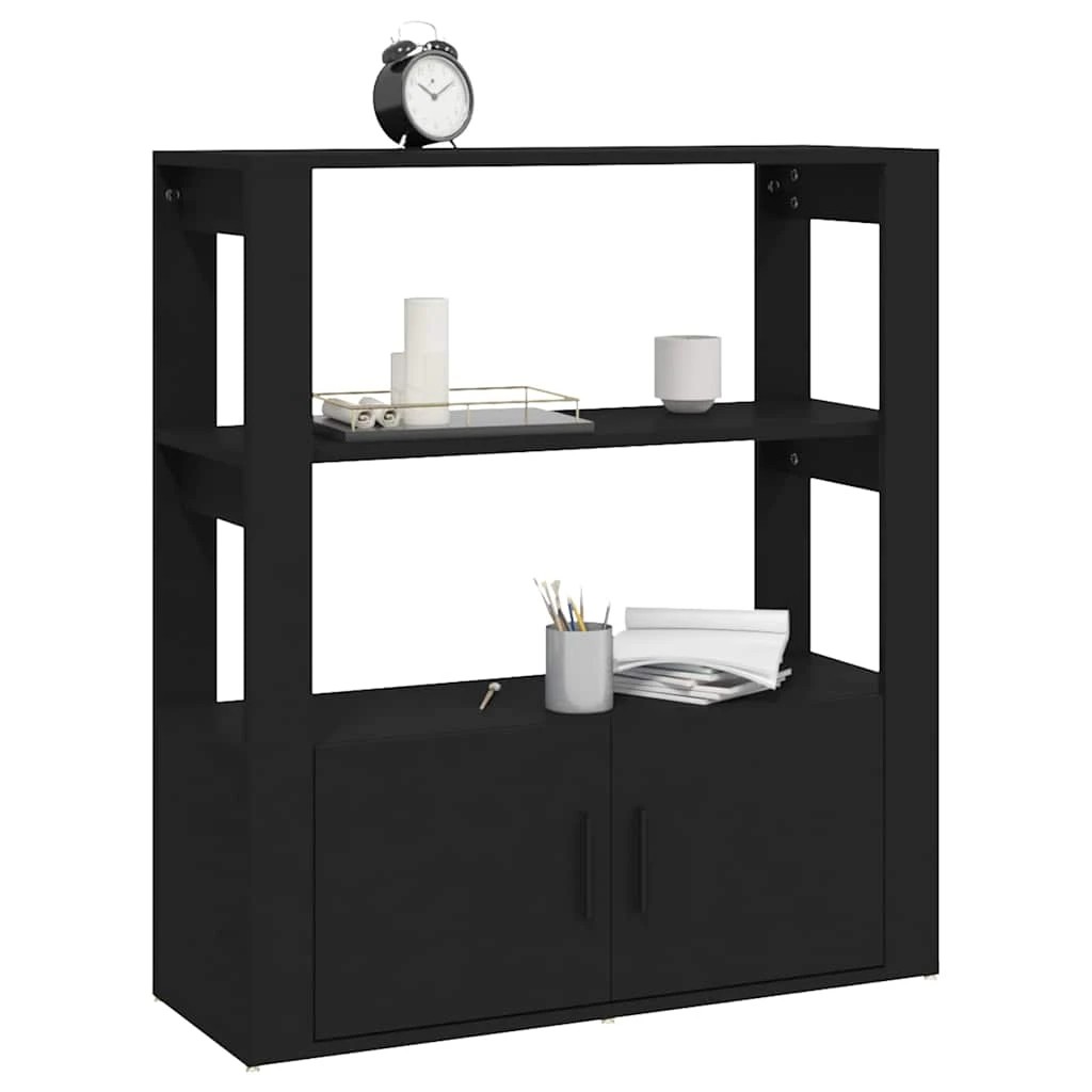 3 vidaXL Wooden Sideboard Ample Storage - Black, 3 of 9