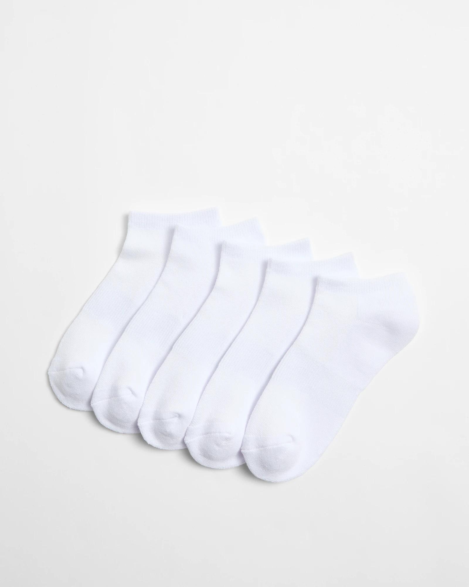 1 Target Active 5 Pack Low Cut Sports Socks WHITE, 1 of 3