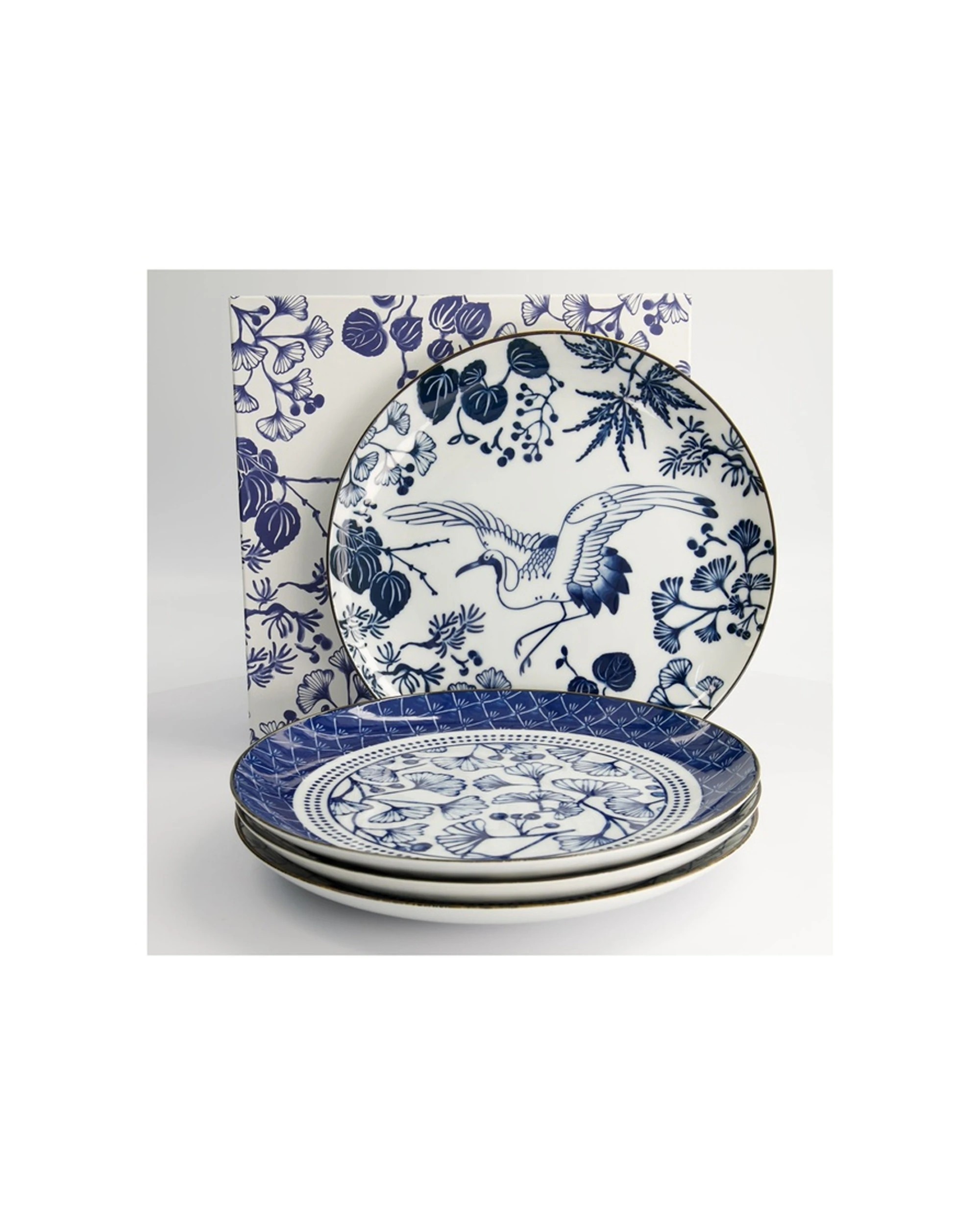 2 Tokyo Design 4pc Studio Flora Japonica Plate Set 25cm Mixed - Blue, 2 of 3