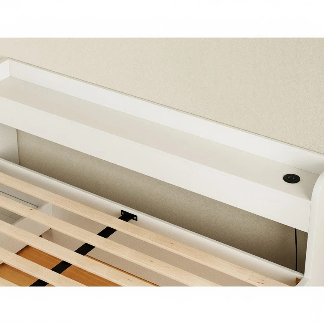 5 Artiss Bed Frame Double Size with Charging Ports and 2 Drawers AURA - White, 5 of 7