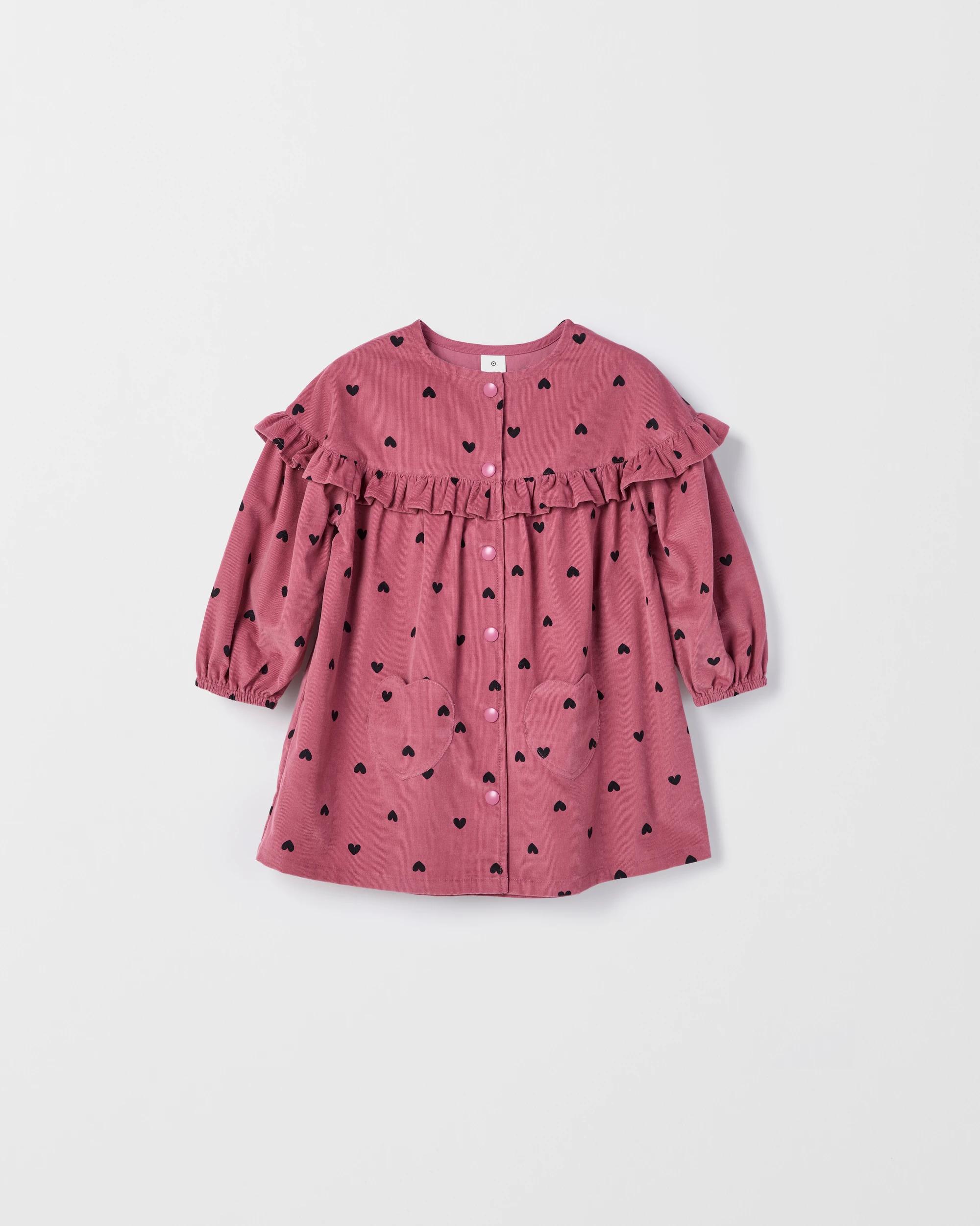 1 Target Kids Australian Cotton All Over Print Corduroy Dress PINK, 1 of 2