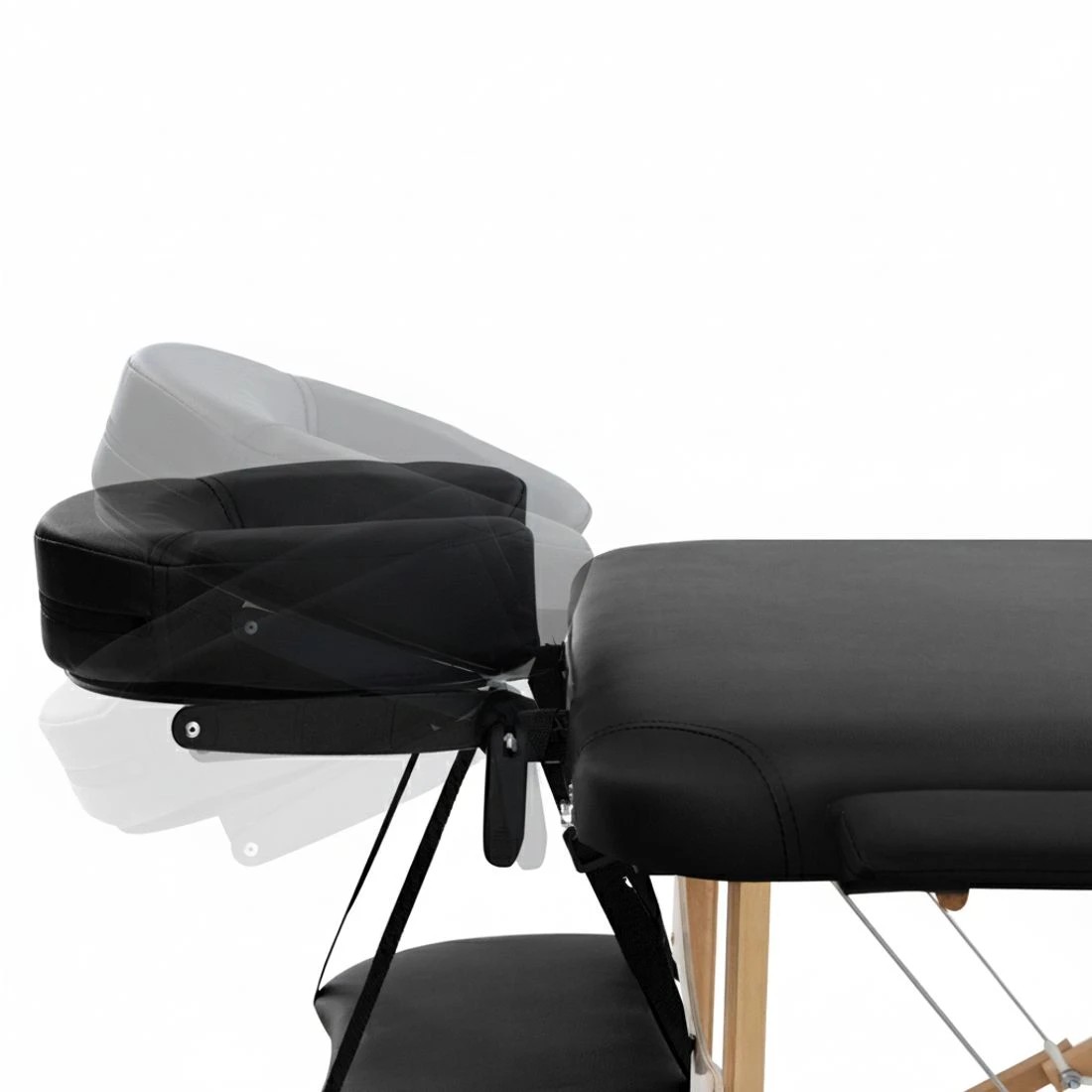 7 Zenses Massage Table 70cm Portable 3 Fold Wooden Beauty Bed - Black, 7 of 8