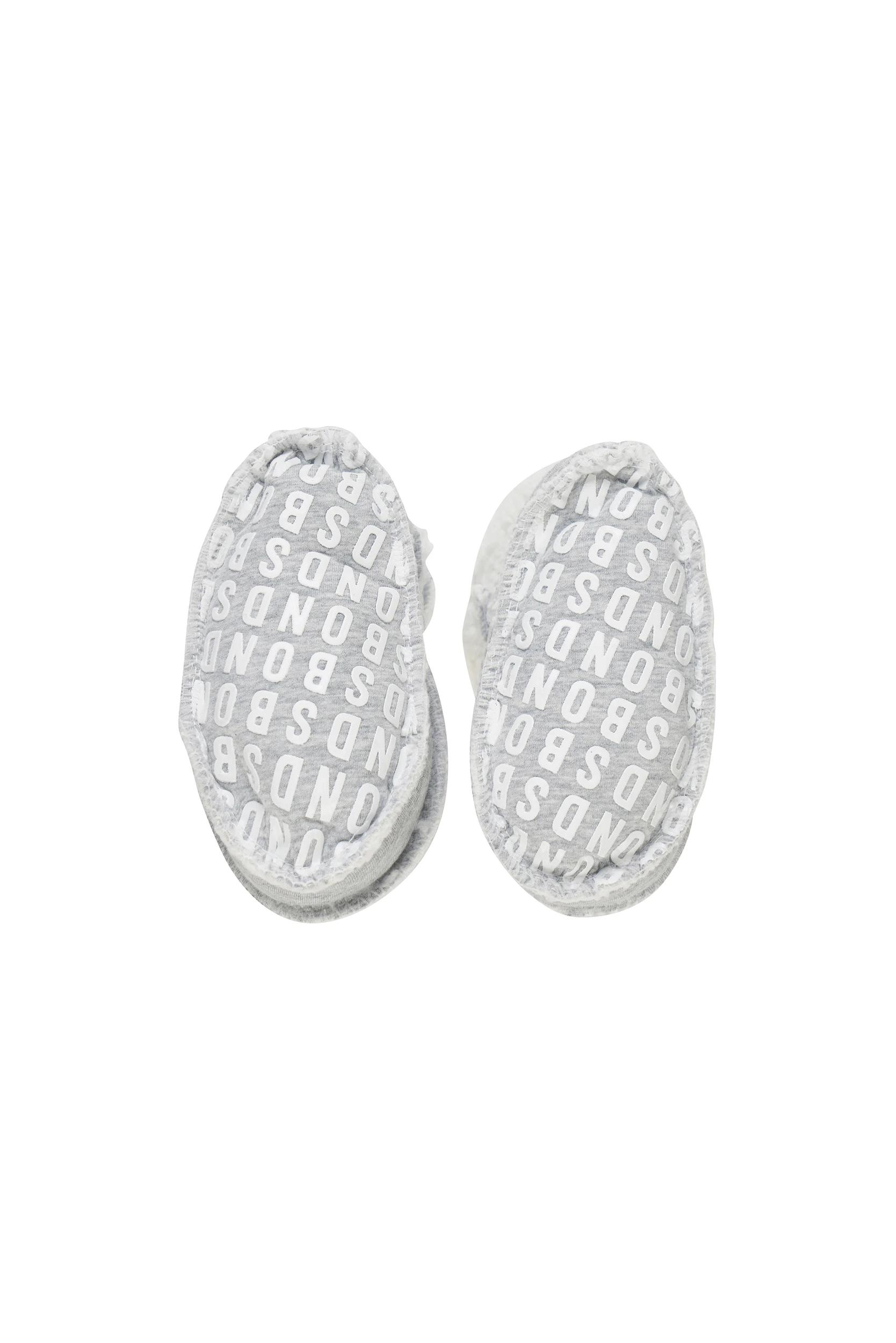 3 Bonds Snug Fleece Booties GREY MARLE, 3 of 3