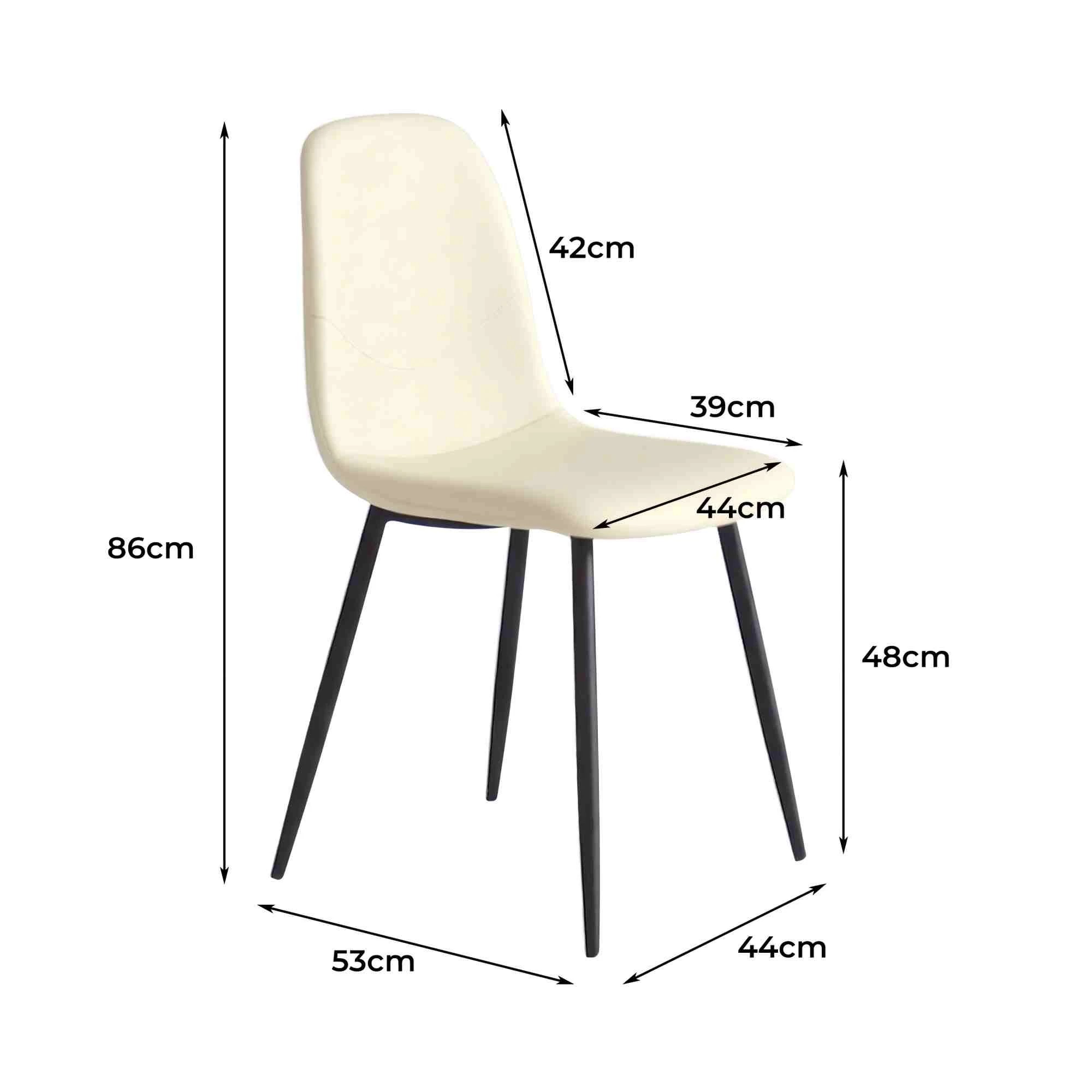 3 Levede 4x Dining Chairs Kitchen Eames Accent Chair Lounge Room Padded PU Leather - Beige, 3 of 8