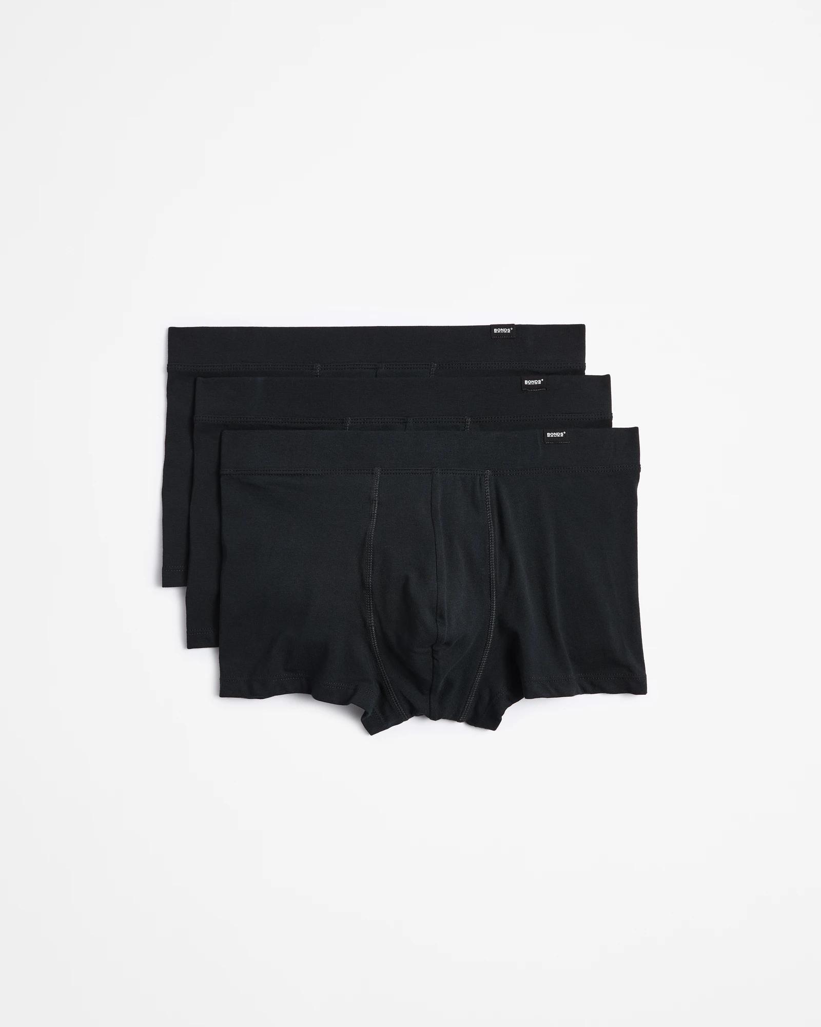1 3 Pack Everyday Encased Trunks - Bonds BLACK, 1 of 3