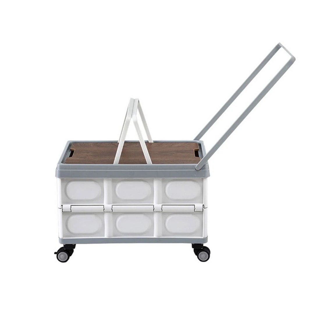 3 Gardeon Collapsible Outdoor Storage Box 54L Stackable Folding Camping Organizer Wheels Plywood Lid - Multi, 3 of 7