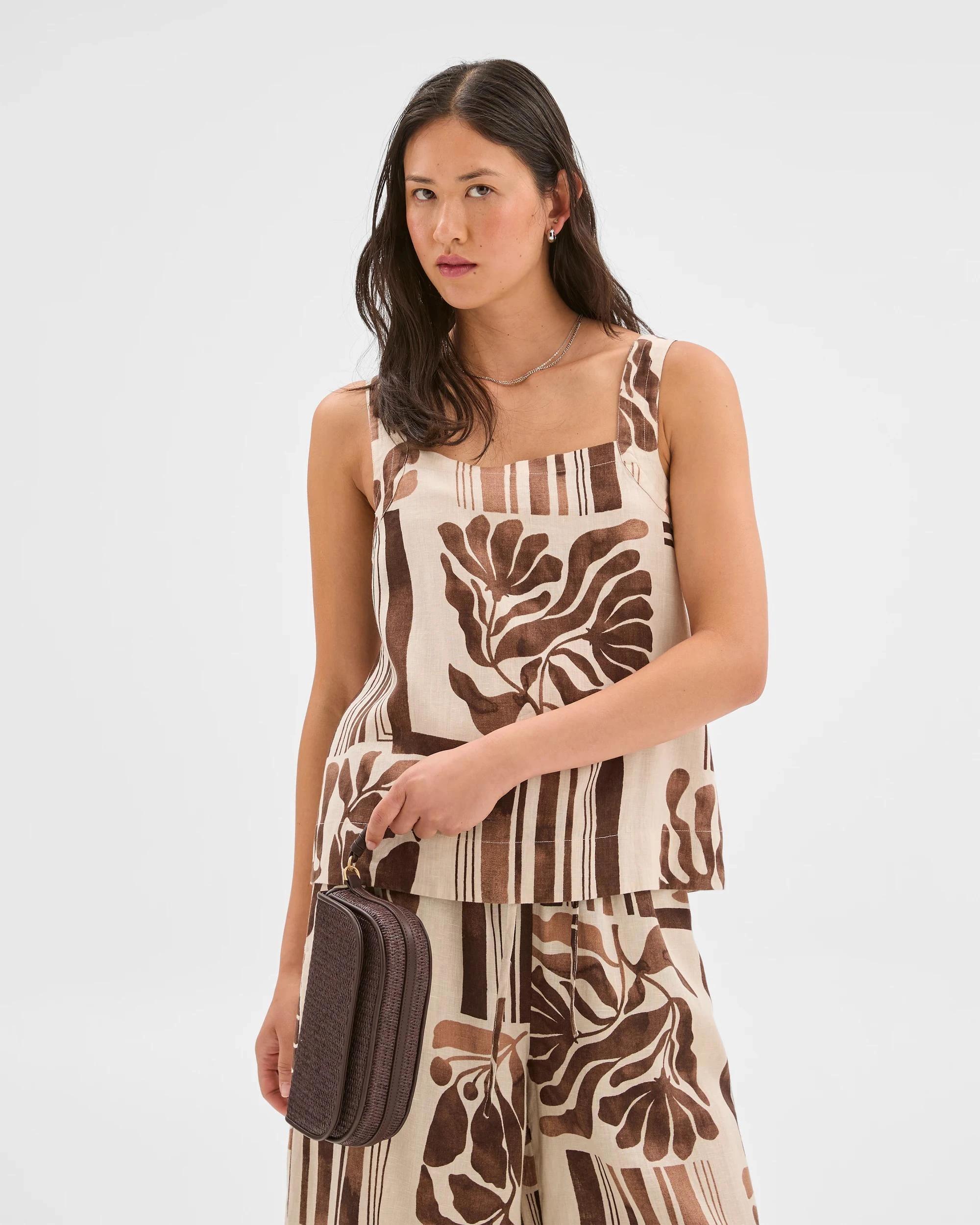 2 Target European Linen Stitch Detail Cami BATIK PRINT, 2 of 7