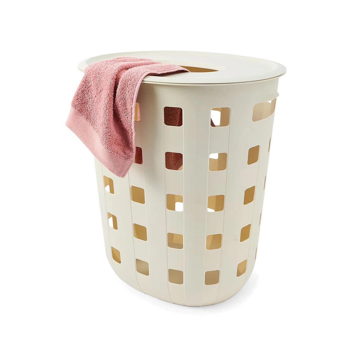 1 80L Trellis Laundry Hamper - Beige, 1 of 8