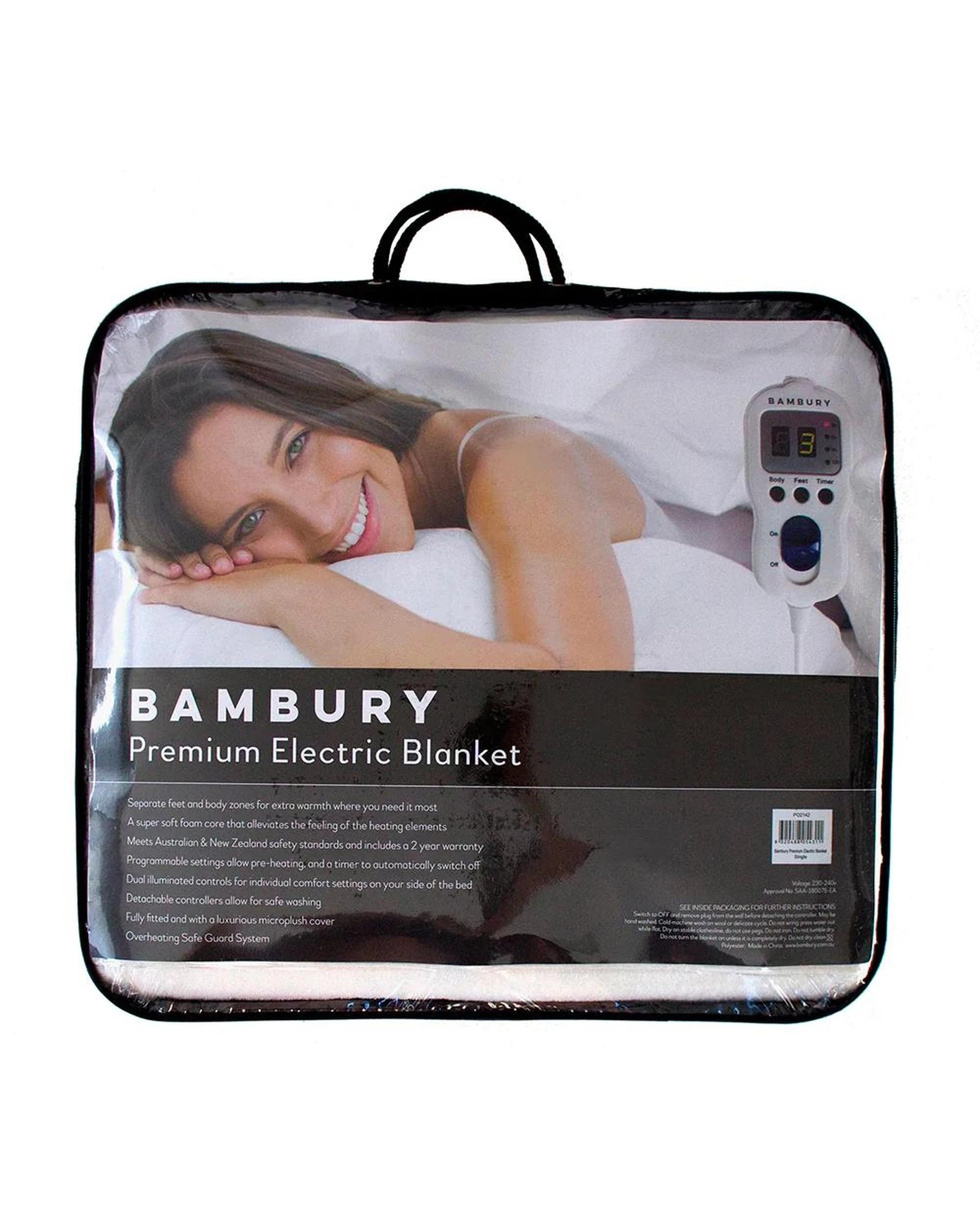 1 Bambury Premium Electric Heated Blanket — Double (Coral Fleece, Foam-Lined, 2-Year Warranty) - Multi, 1 of 2