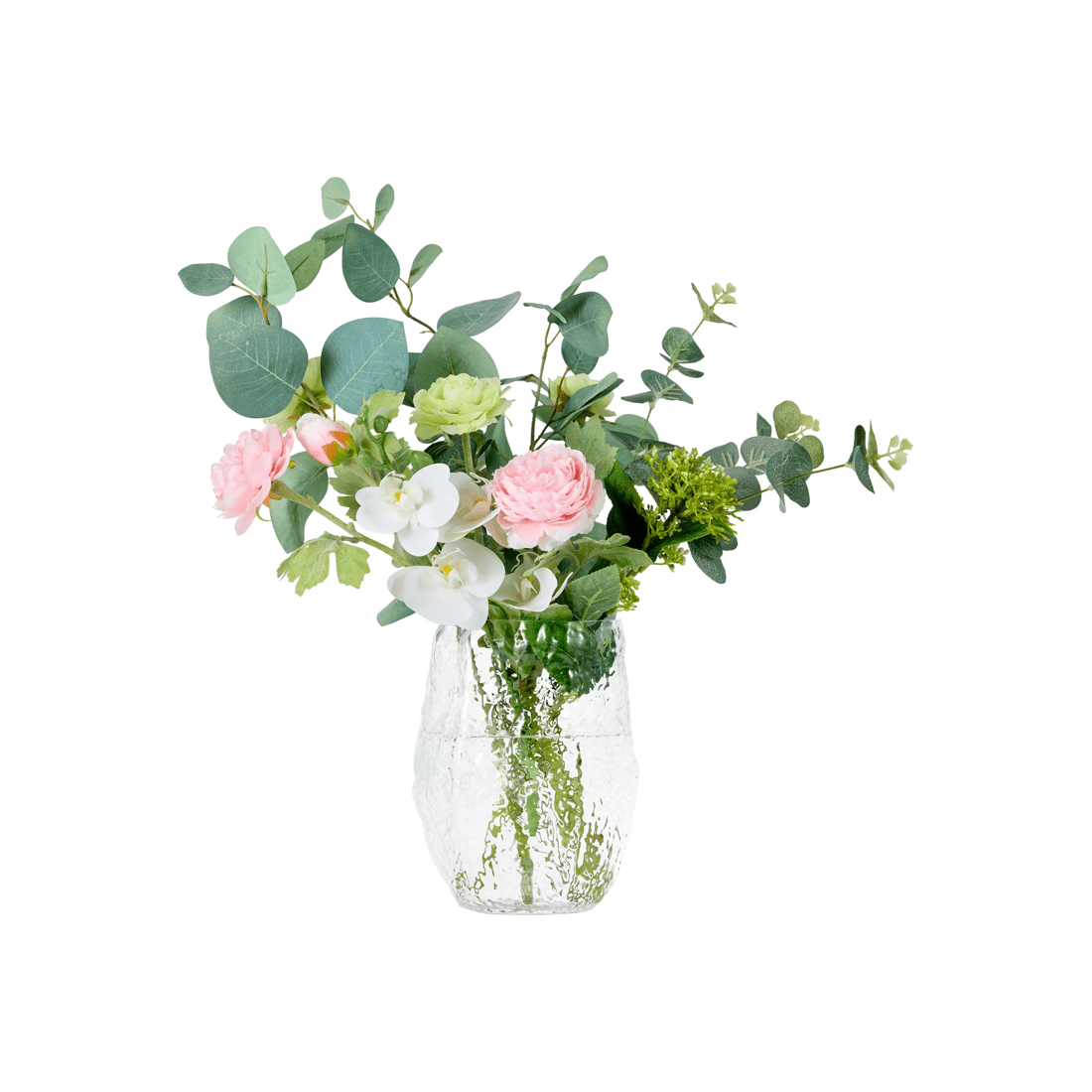 1 Textured Clear Glass Vase, 1 of 5