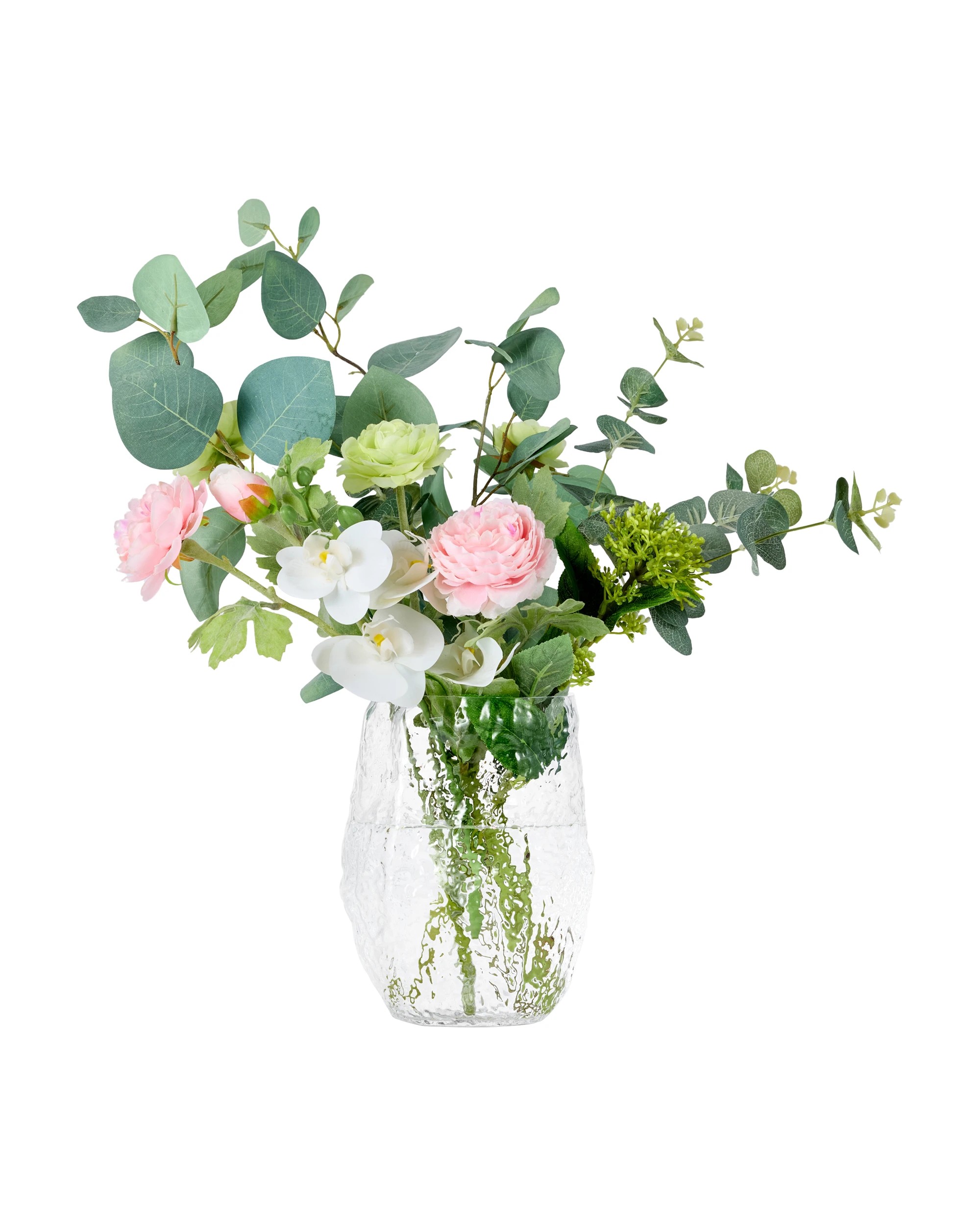 1 Textured Clear Glass Vase, 1 of 5