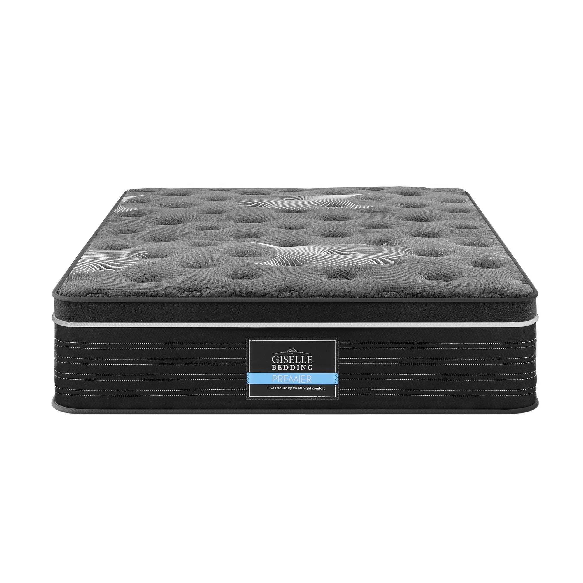 3 Giselle Bedding Single Mattress 35cm Euro Top with Graphene Cooling Comfort Medium Firm - Single Bed - Grey, 3 of 3