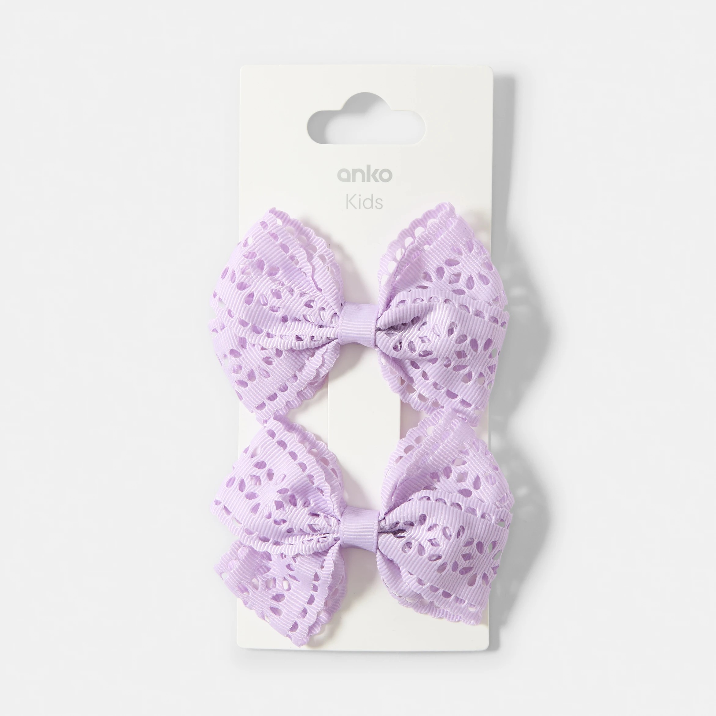 5 2 Pack Purple Laser Cut Bow Hair Clips, 5 of 5
