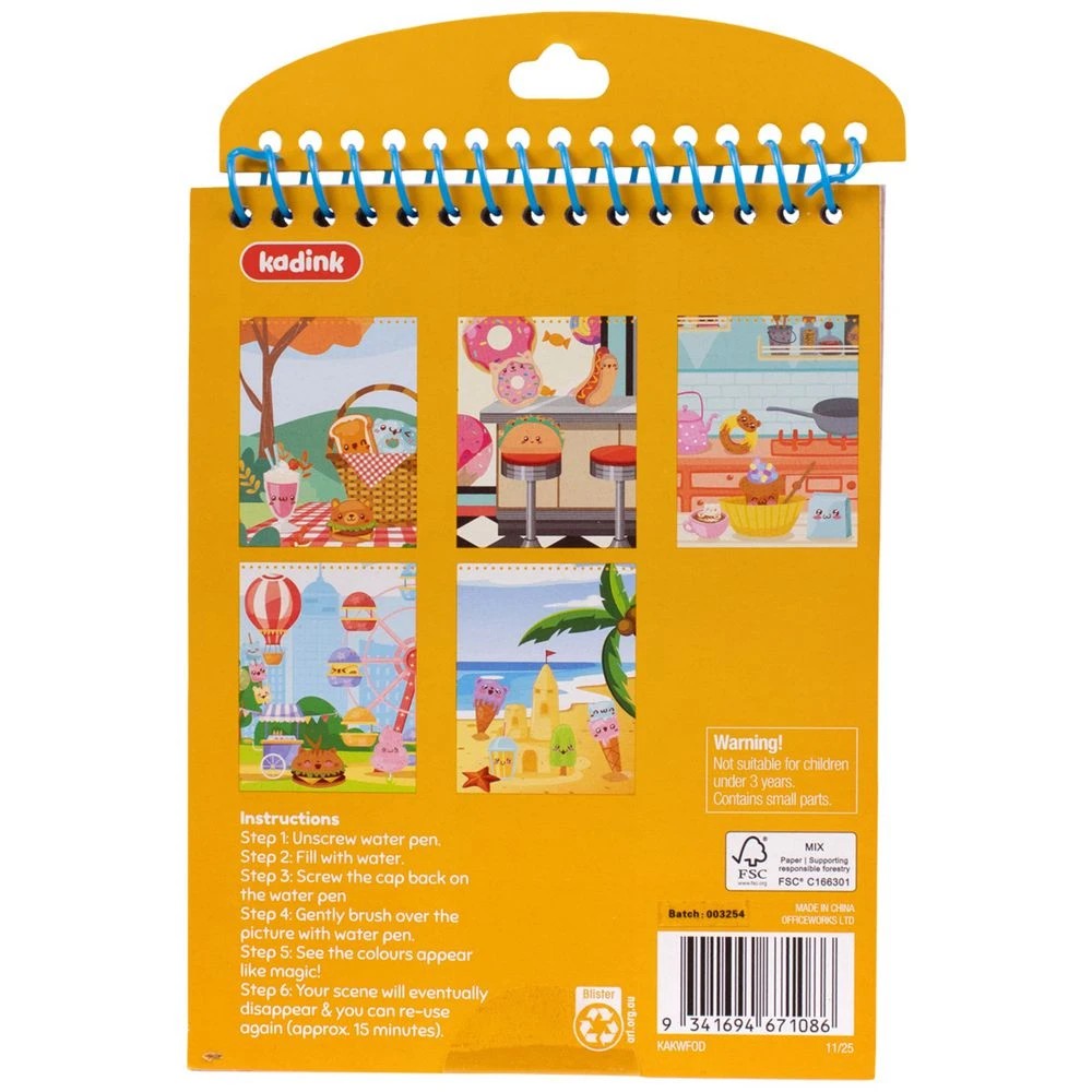 3 Kadink Mess-free Water Magic Book Kawaii Food, 3 of 3