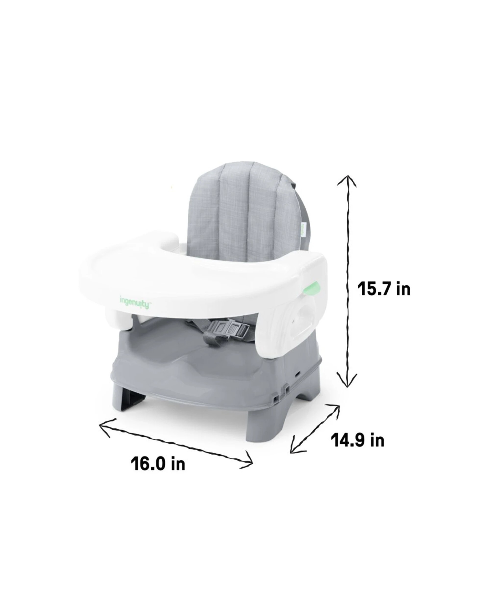 2 Ingenuity Deluxe Comfort Folding Baby Booster High Chair 5-36 Months Portable - Grey, 2 of 7