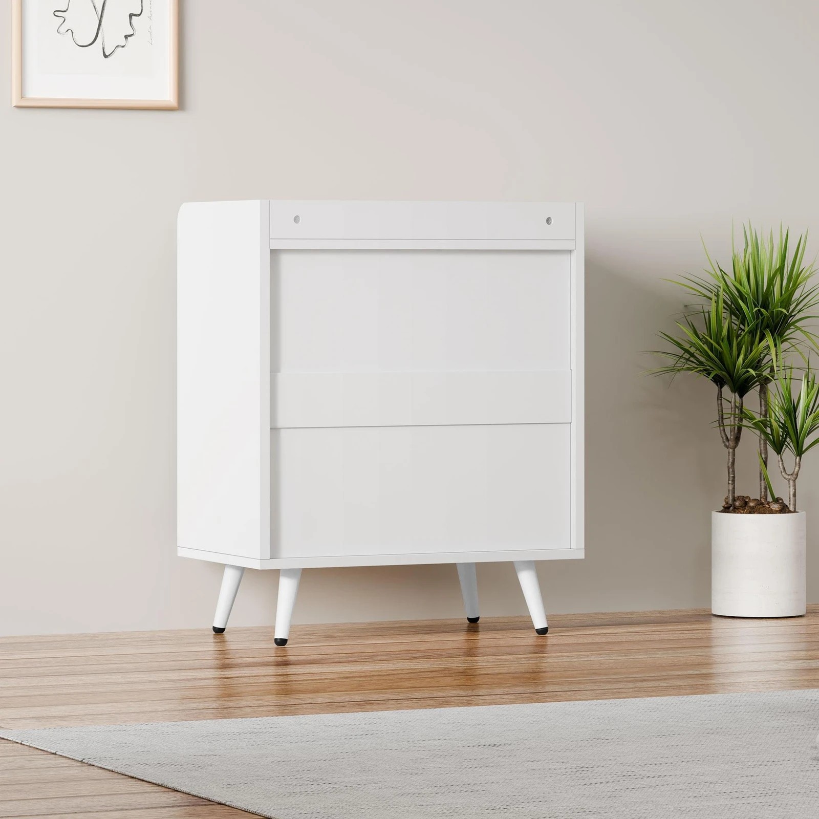 9 Alfordson 3 Chest of Drawers Modern Storage Cabinet Dresser Tallboy - White, 9 of 10