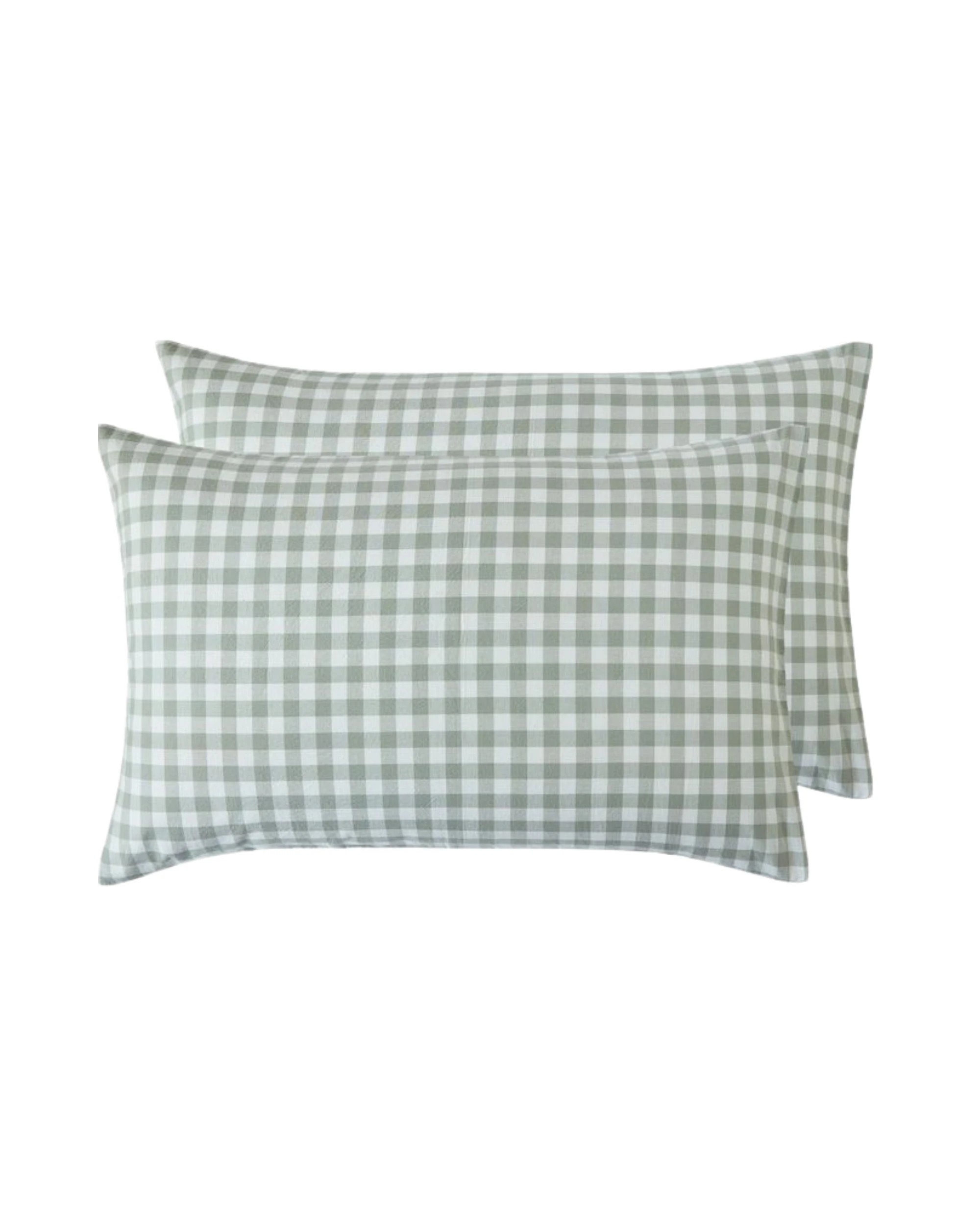 7 Gioia Casa Yarn-Dyed Vintage Washed Cotton Quilt Cover Set - Single Bed - Sage, 7 of 7