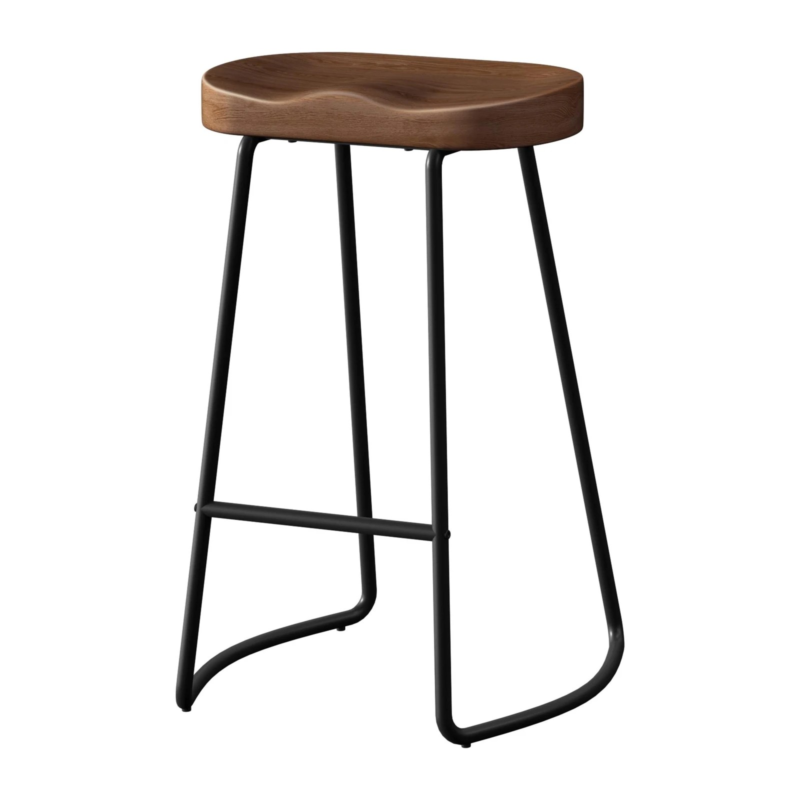 8 Alfordson 4x Bar Stools 75cm Tractor Kitchen Wooden Vintage Chair - Brown, 8 of 10