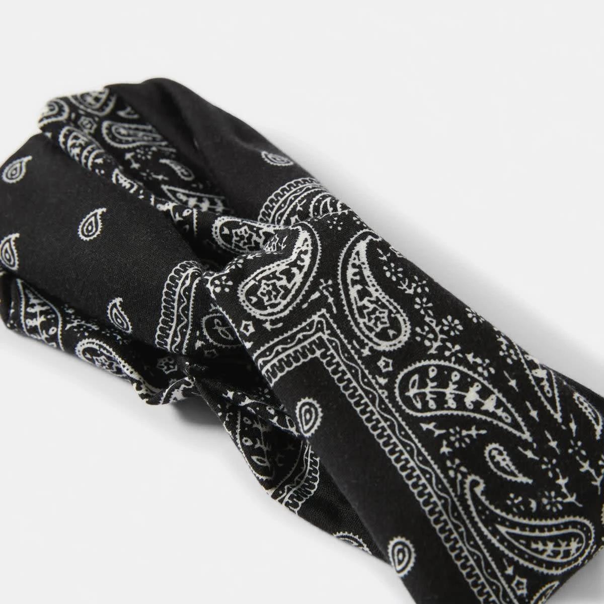 2 Stretch Bandana Headband BLACK, 2 of 4