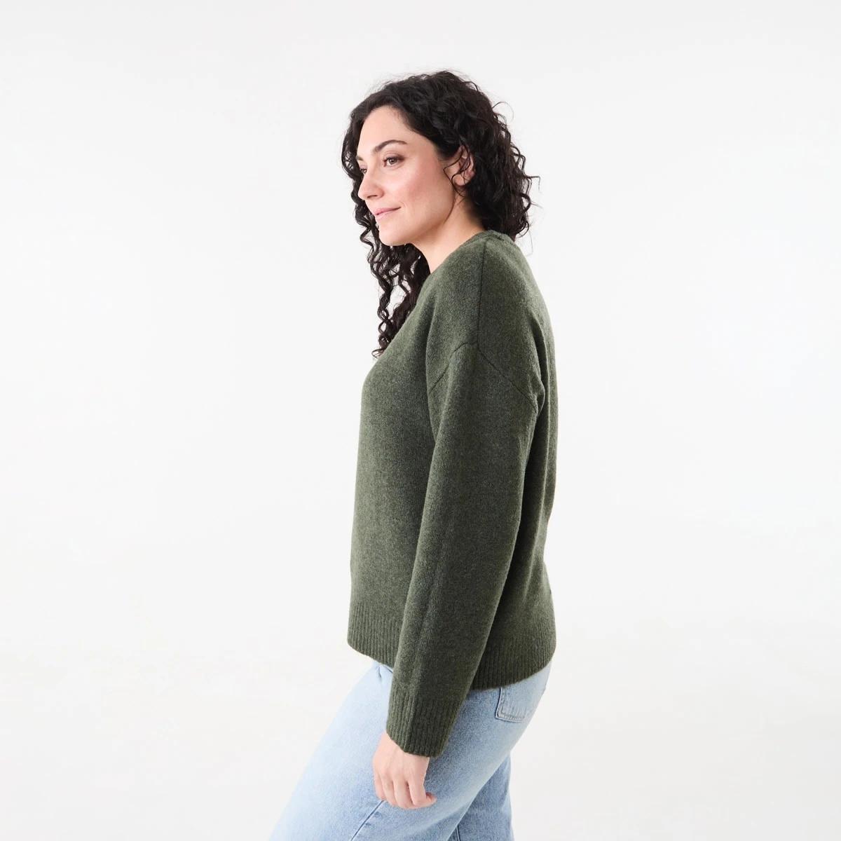 2 Relaxed Jumper Olive Marl, 2 of 5