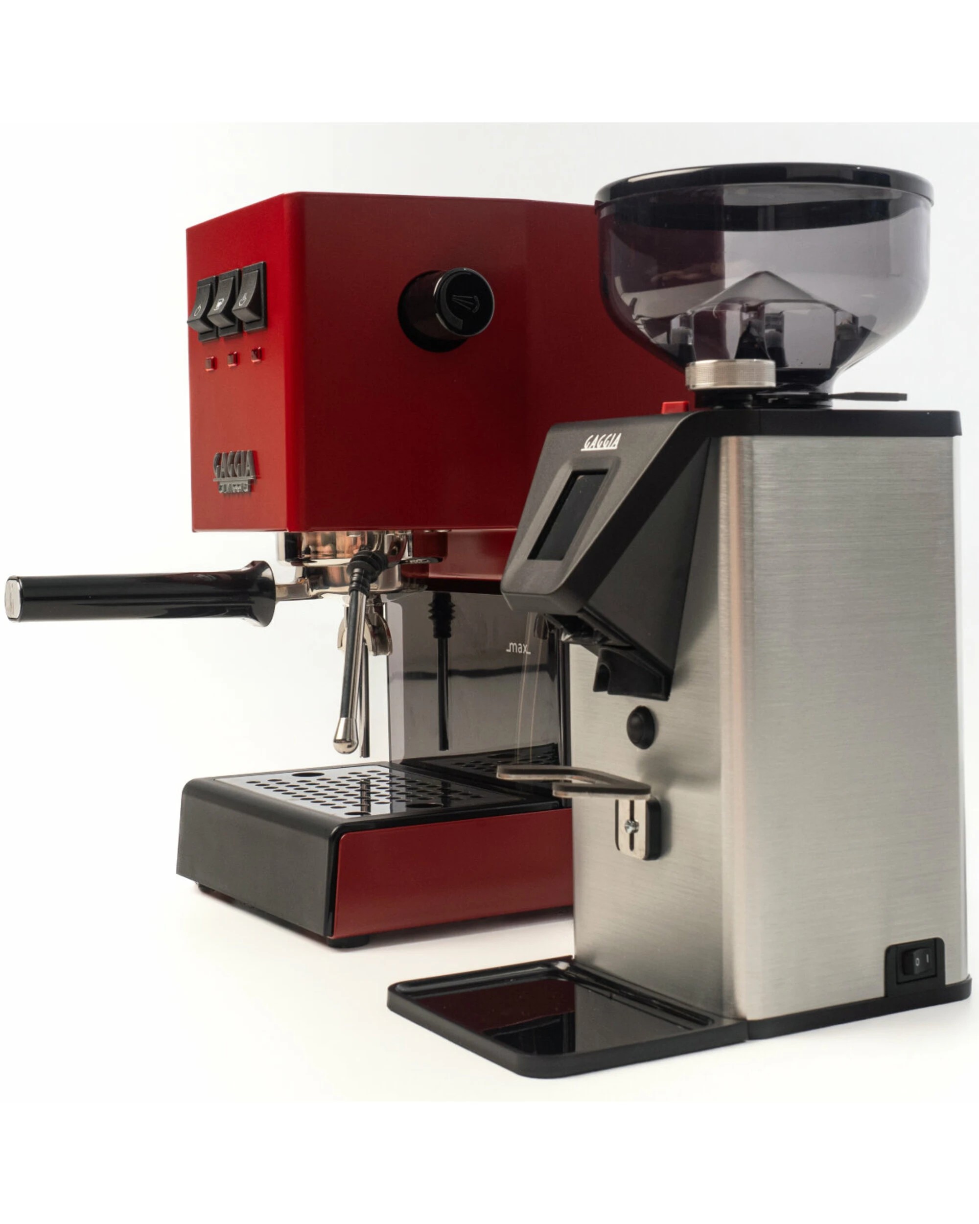 2 Gaggia Classic E24 Red Coffee Machine & Coffee Grinder Package, 2 of 5