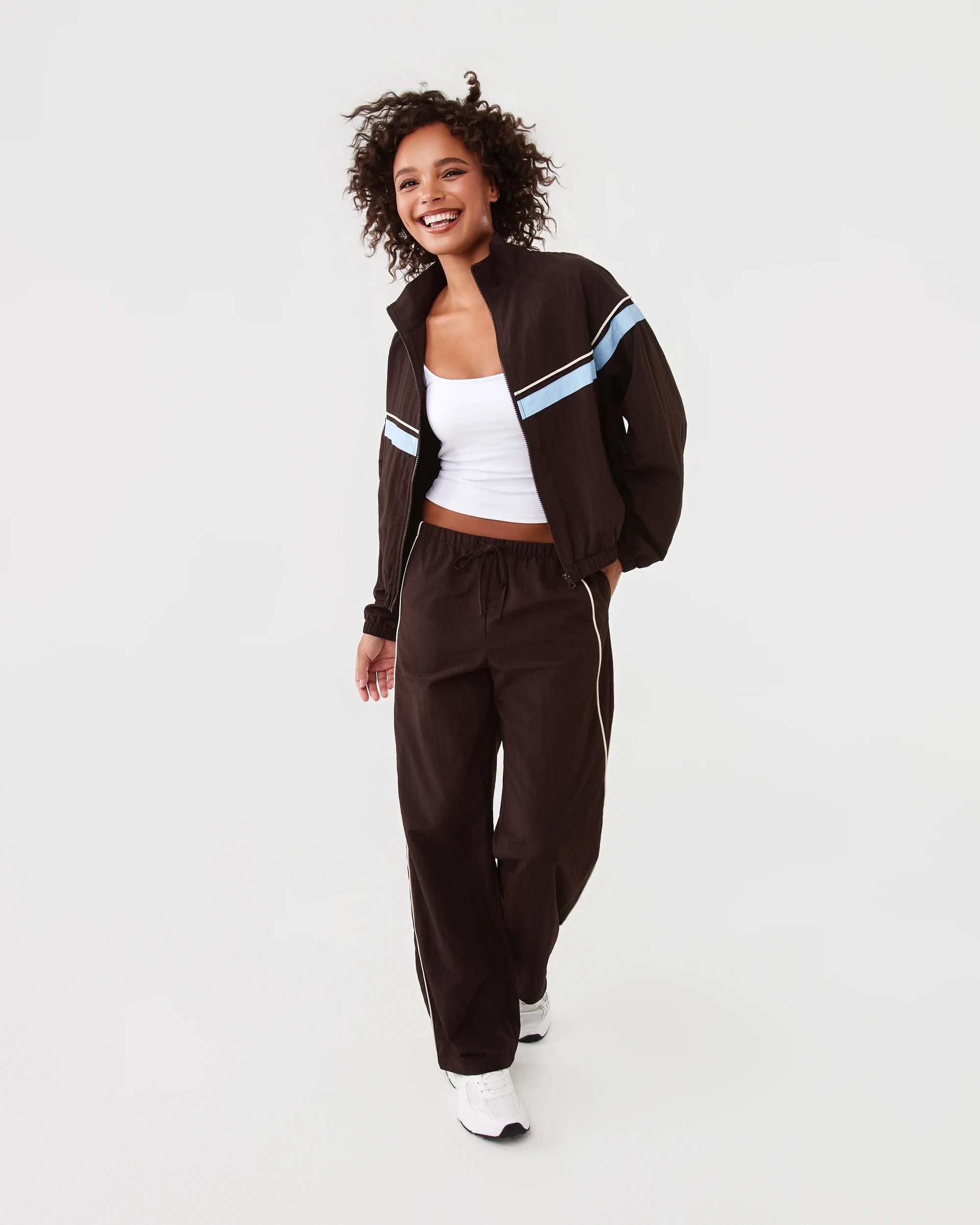 3 Sporty Zip Up Jacket Choc Plum, 3 of 10