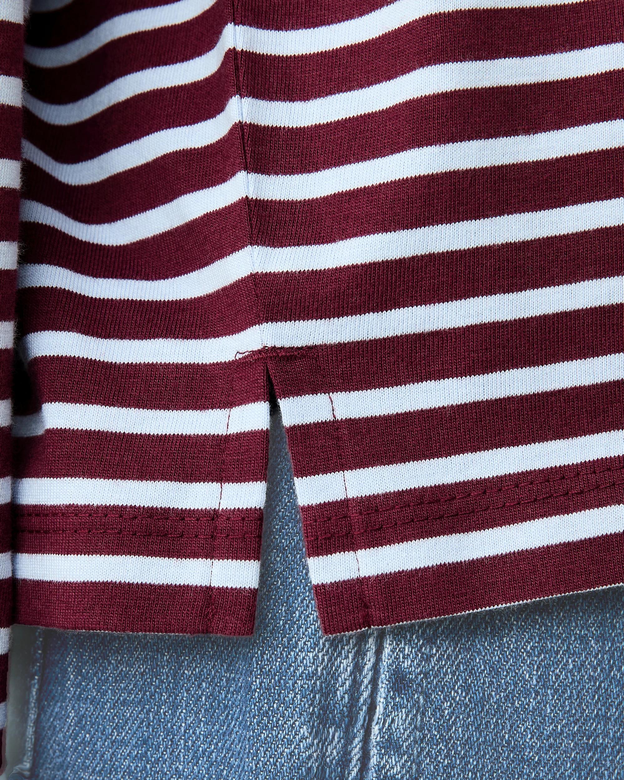 6 Oversized Stripe T-shirt Brgnd Strp, 6 of 8