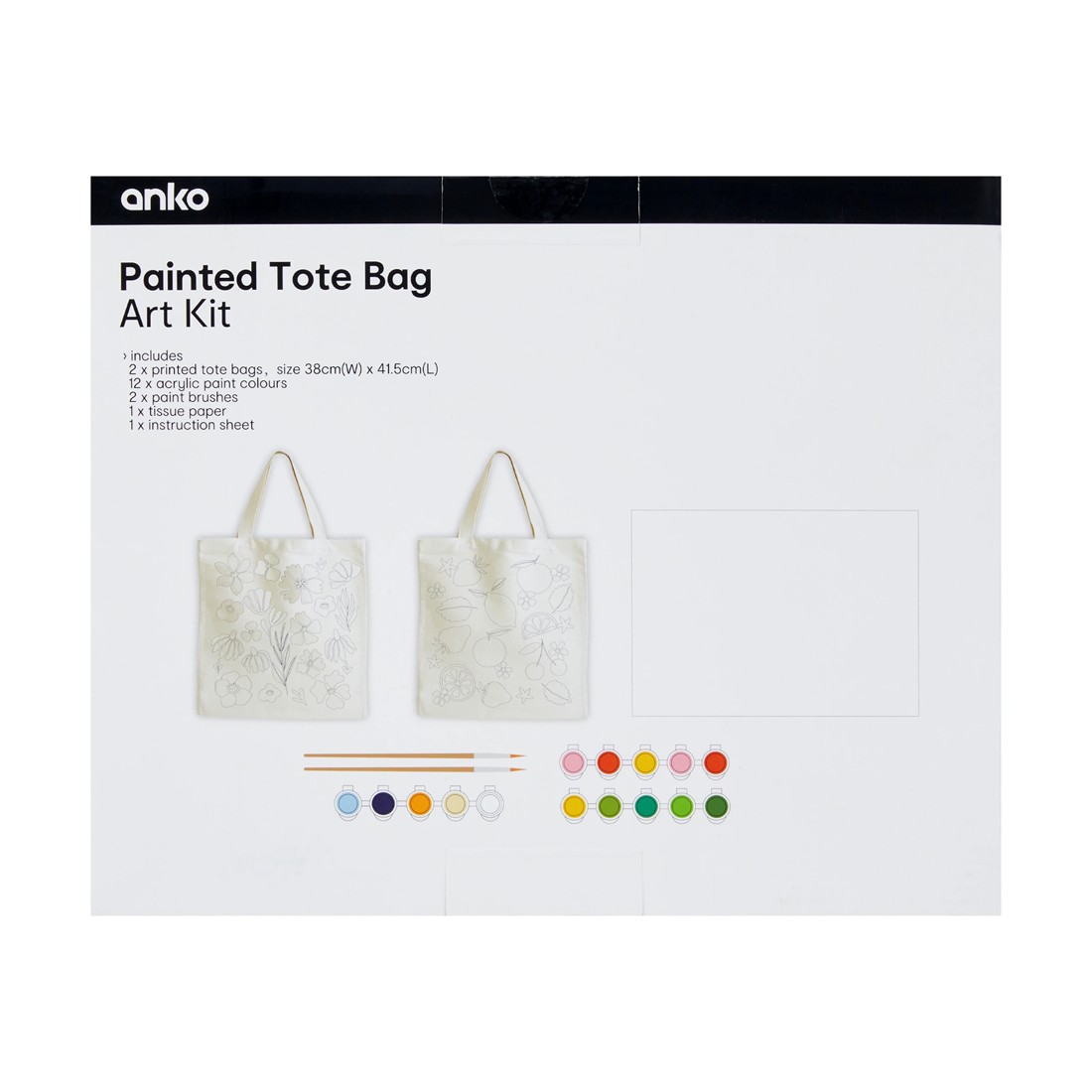 3 Painted Tote Bag Art Kit, 3 of 3
