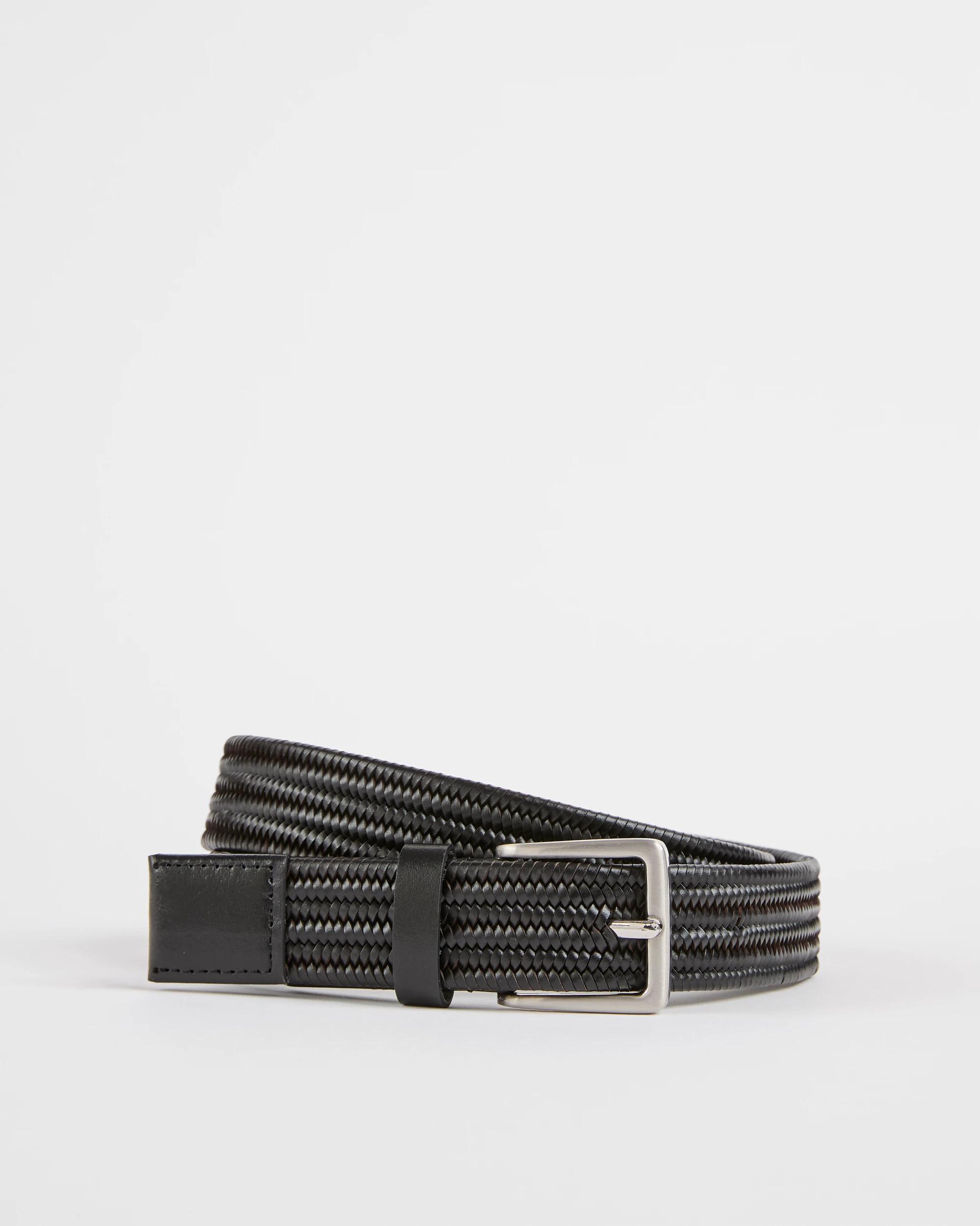 1 Target Leather Woven Stretch Belt BLACK, 1 of 5