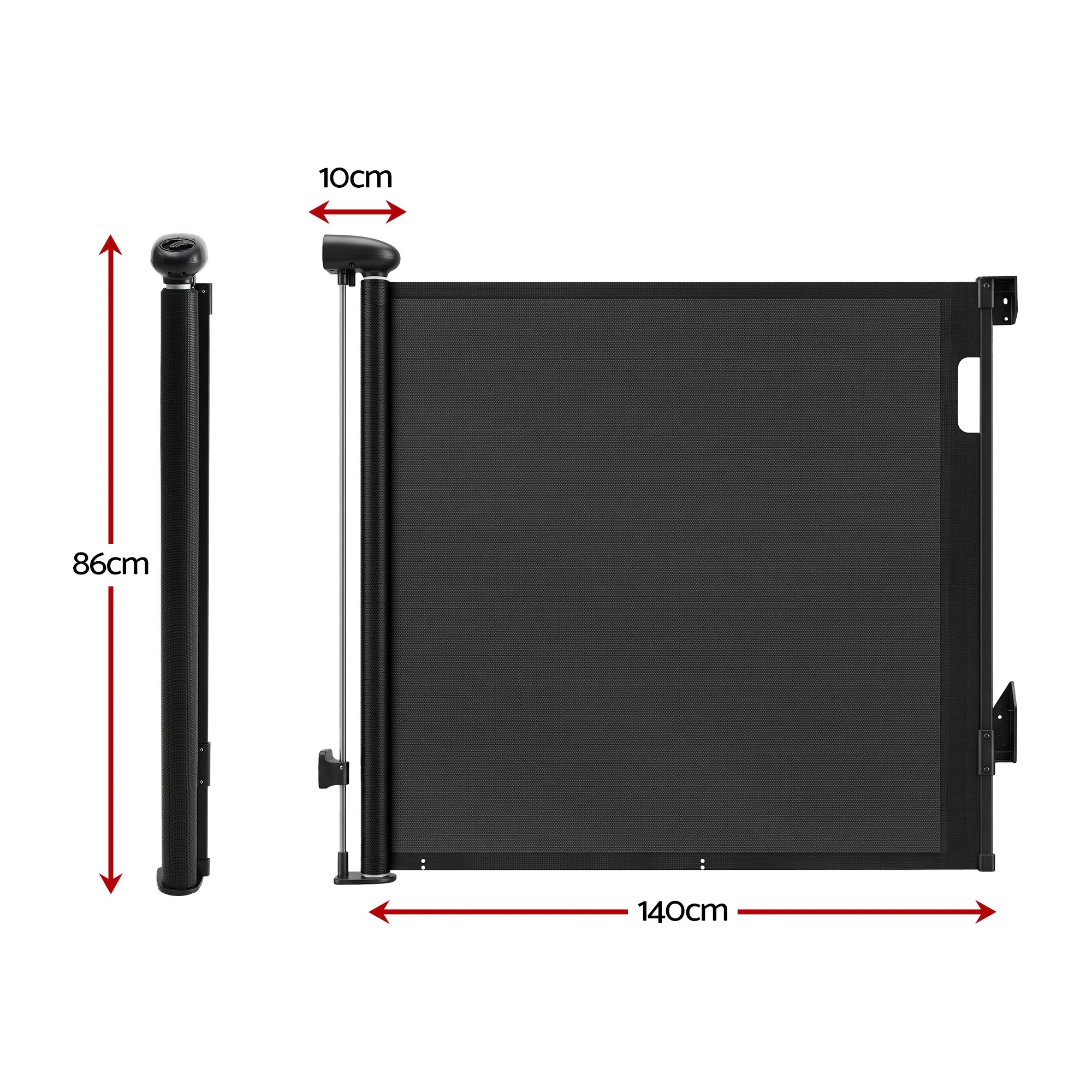 3 Keezi Retractable Gate Extends up to 140cm Baby Gate Pet Safety Fence Black - Black, 3 of 8
